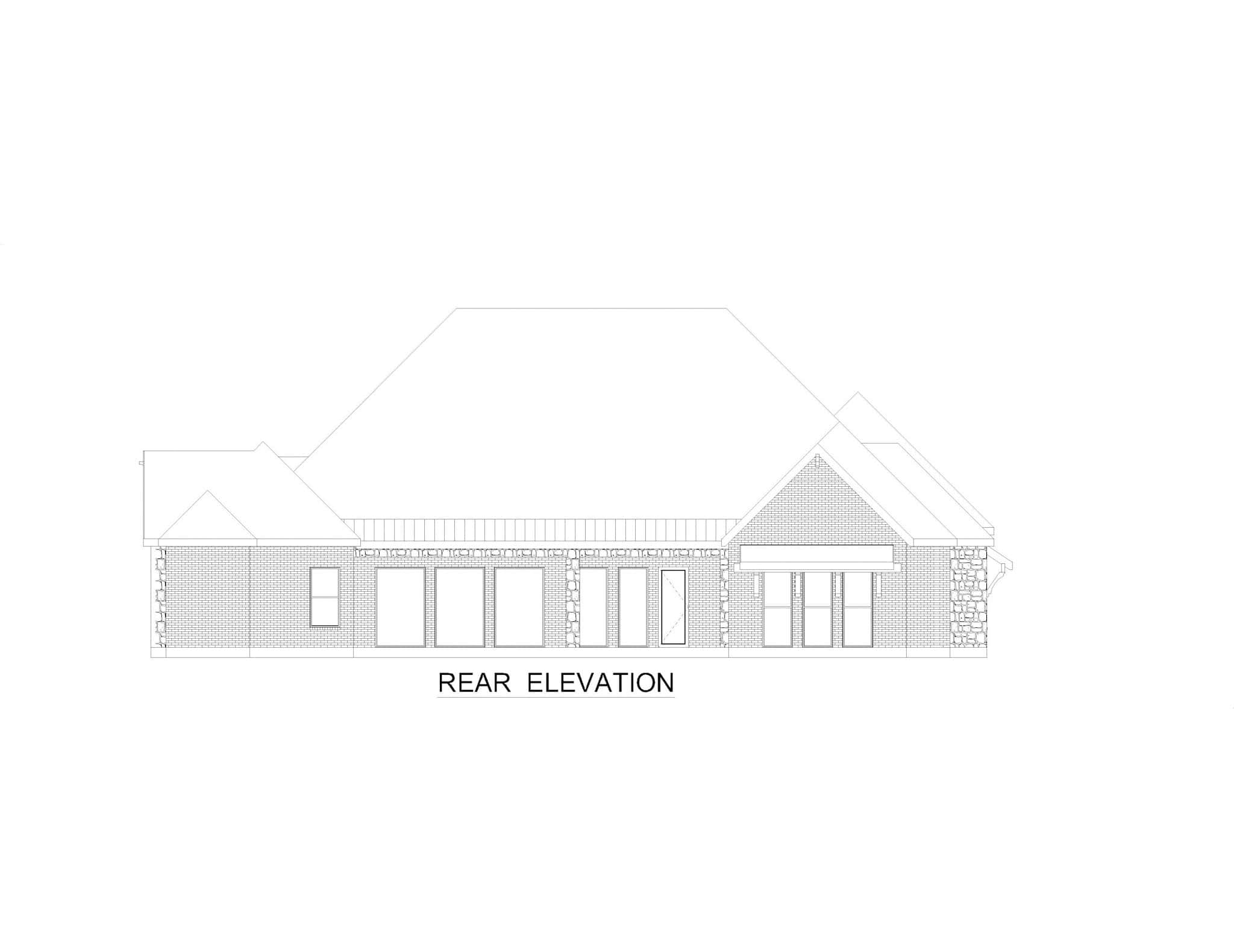 Home Plan Rear Elevation of this 4-Bedroom,4166 Sq Ft Plan -195-1309