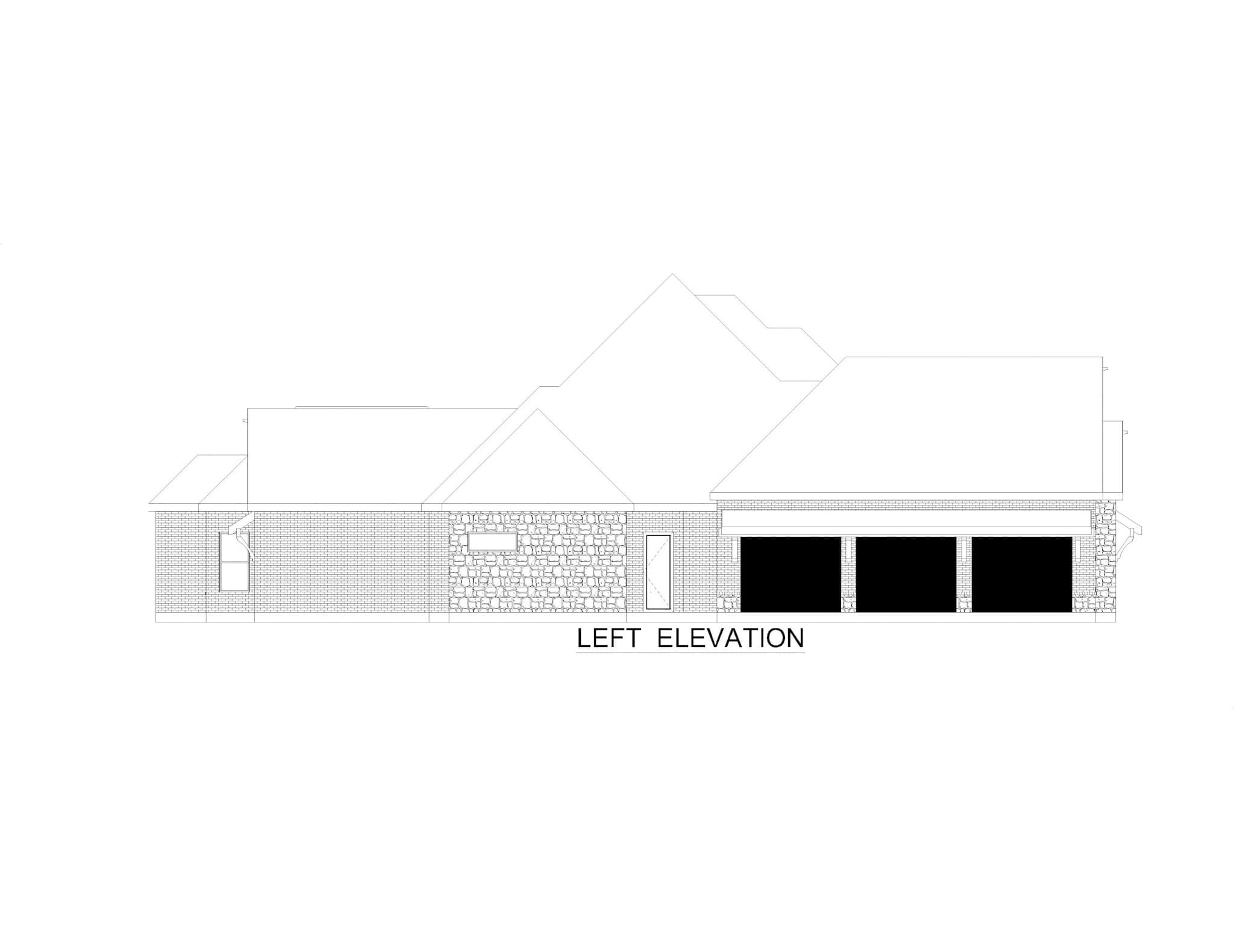 Home Plan Left Elevation of this 4-Bedroom,4166 Sq Ft Plan -195-1309