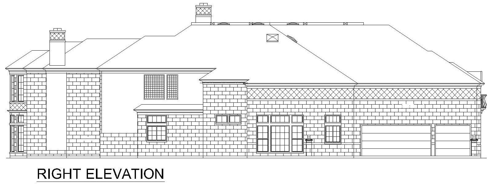 Home Plan Right Elevation of this 5-Bedroom,9528 Sq Ft Plan -195-1311