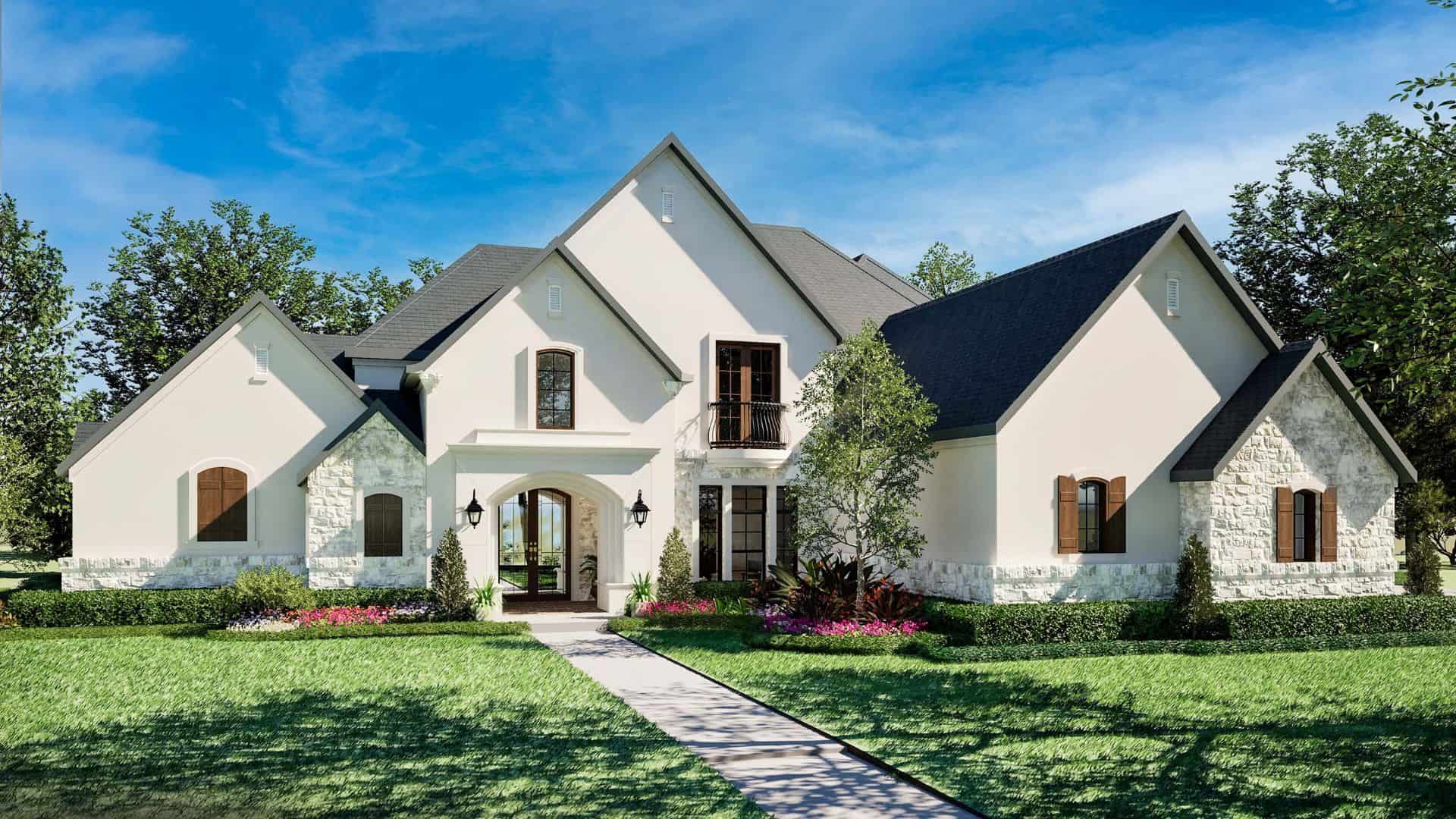 Front View of this 4-Bedroom,4416 Sq Ft Plan -195-1313