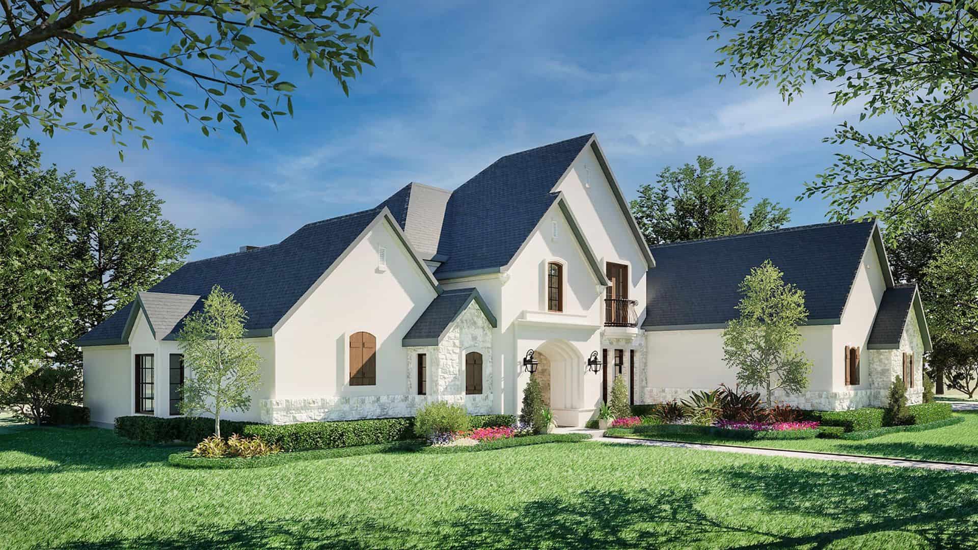 Front View of this 4-Bedroom,4416 Sq Ft Plan -195-1313