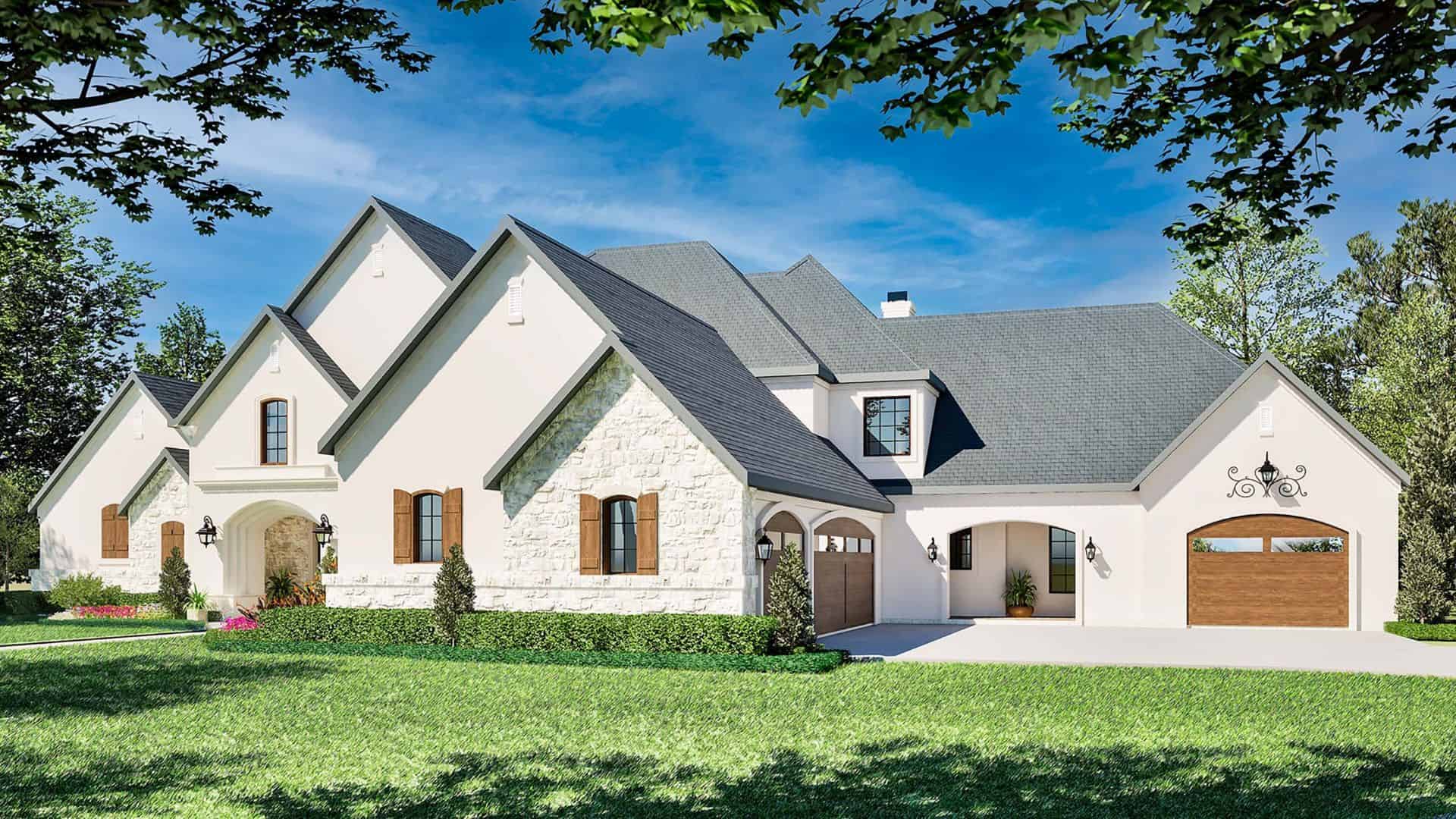 Front View of this 4-Bedroom,4416 Sq Ft Plan -195-1313