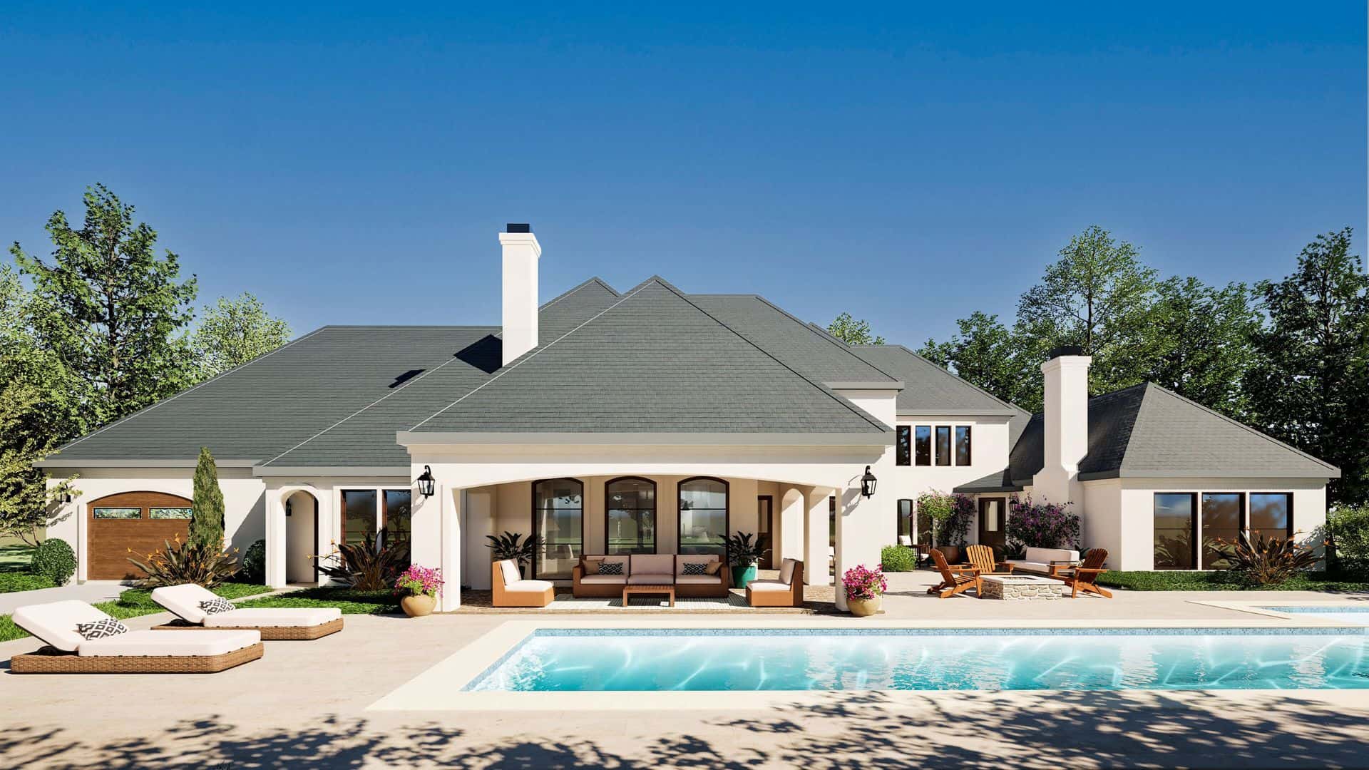 Rear View of this 4-Bedroom,4416 Sq Ft Plan -195-1313