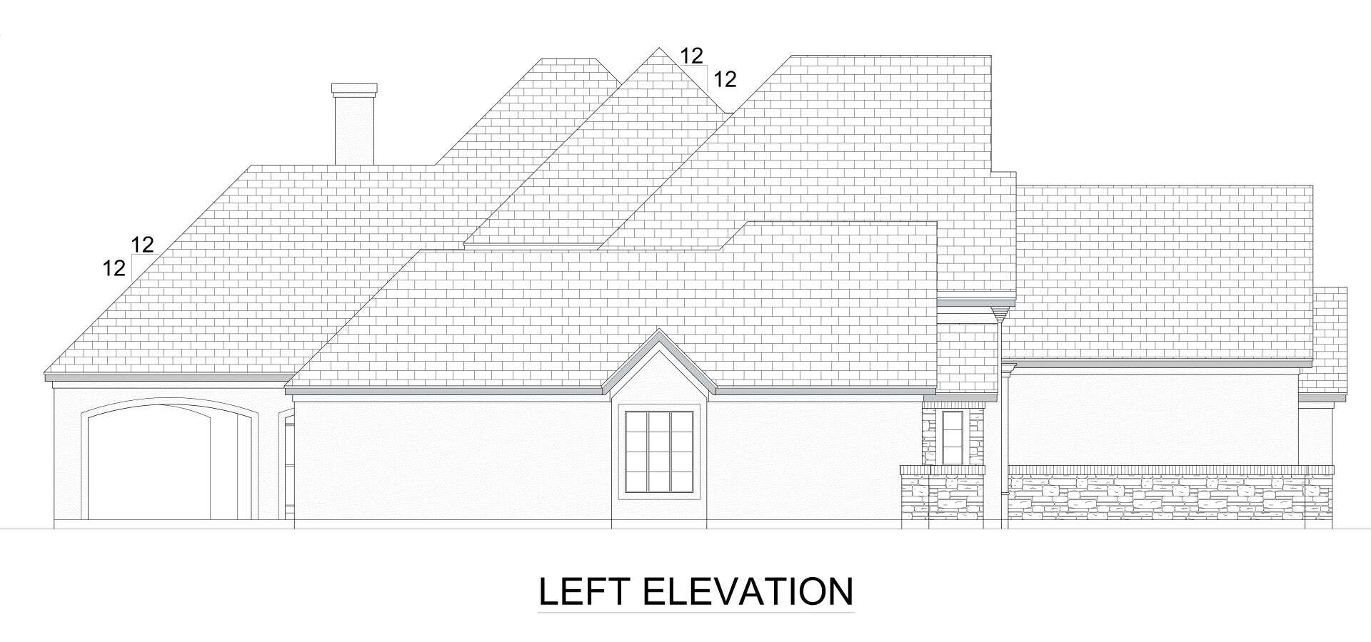 Home Plan Left Elevation of this 4-Bedroom,4416 Sq Ft Plan -195-1313