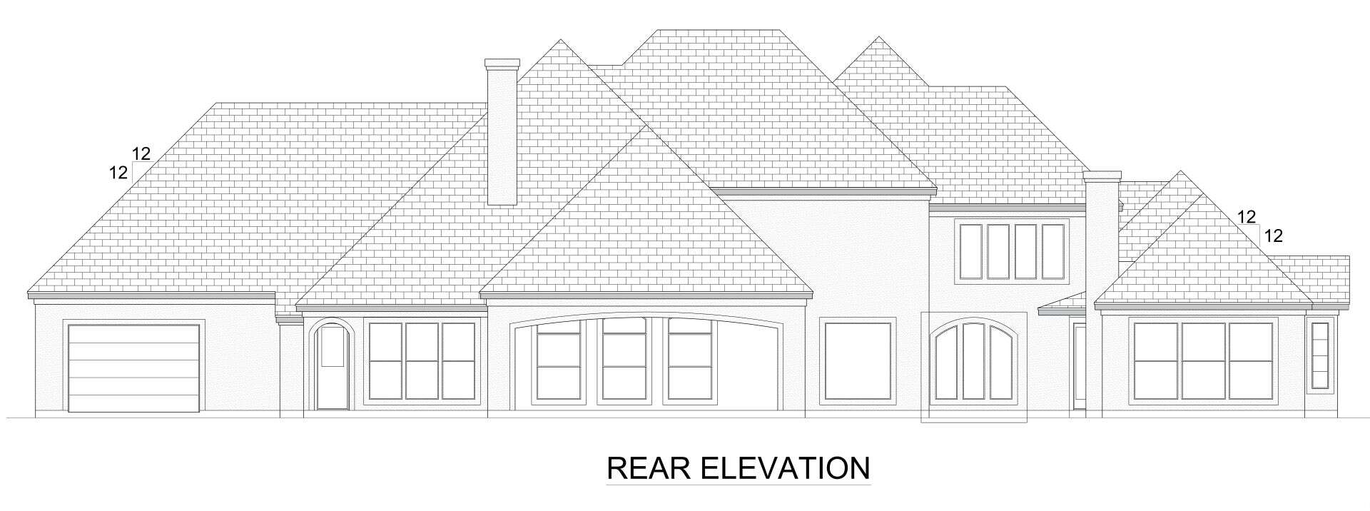 Home Plan Rear Elevation of this 4-Bedroom,4416 Sq Ft Plan -195-1313
