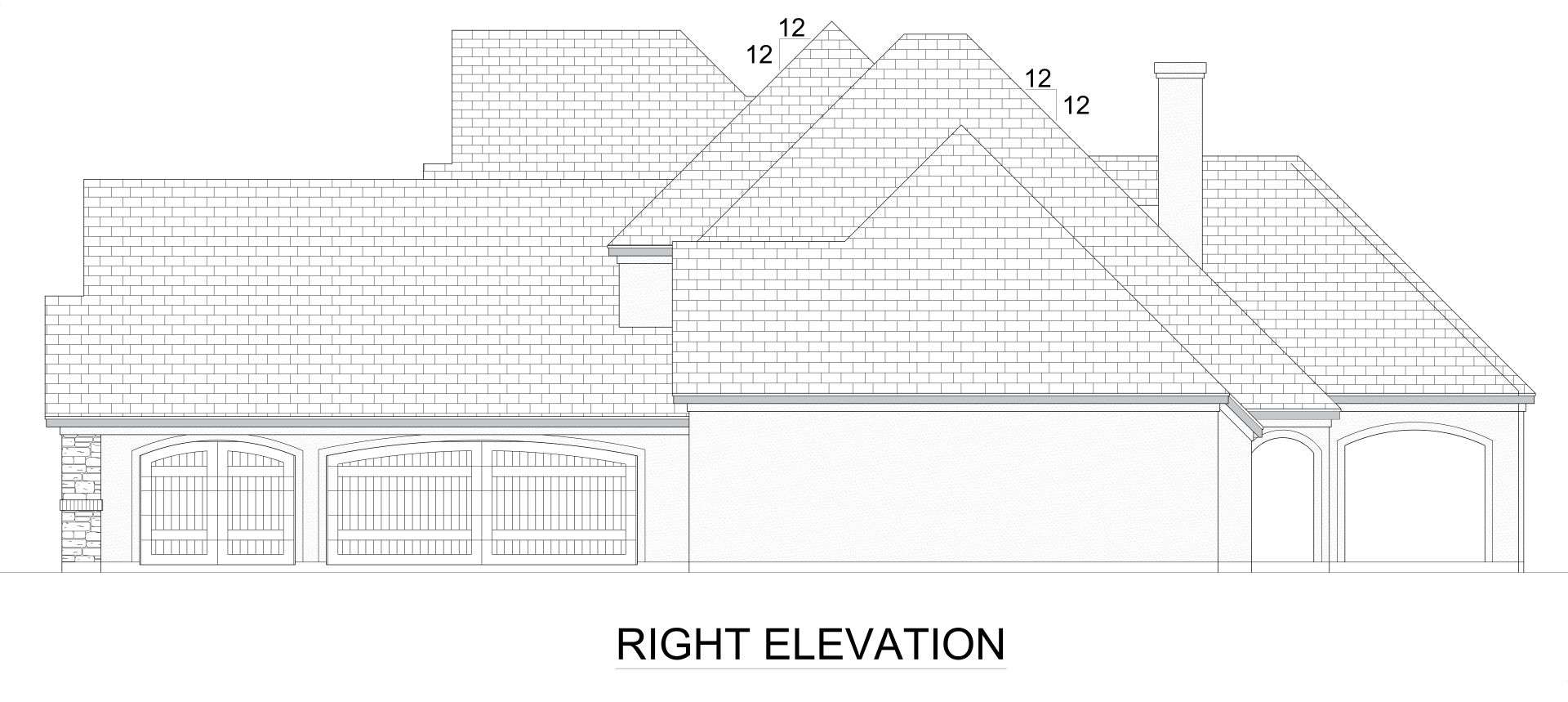 Home Plan Right Elevation of this 4-Bedroom,4416 Sq Ft Plan -195-1313