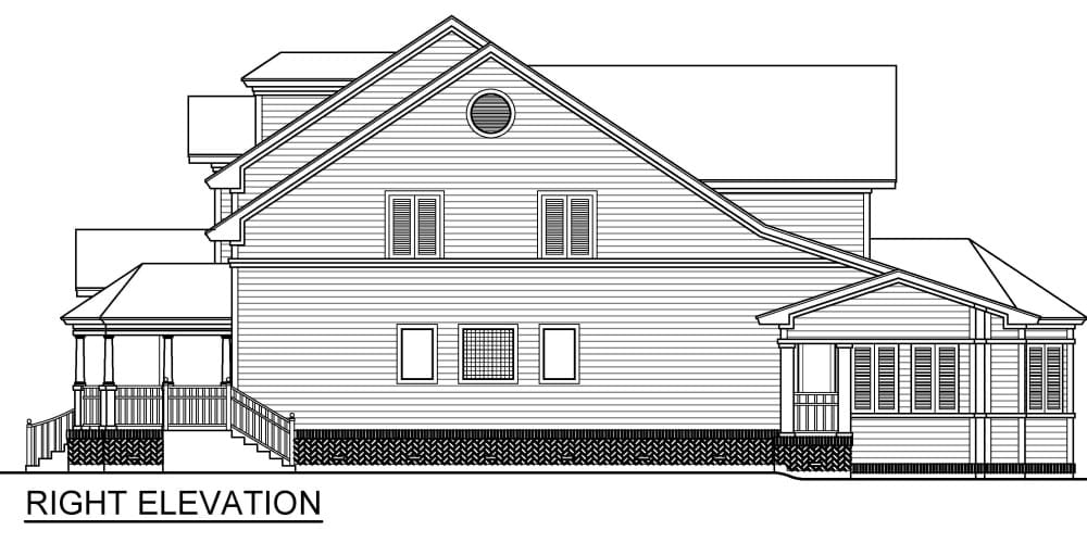 Home Plan Right Elevation of this 4-Bedroom,4402 Sq Ft Plan -195-1330