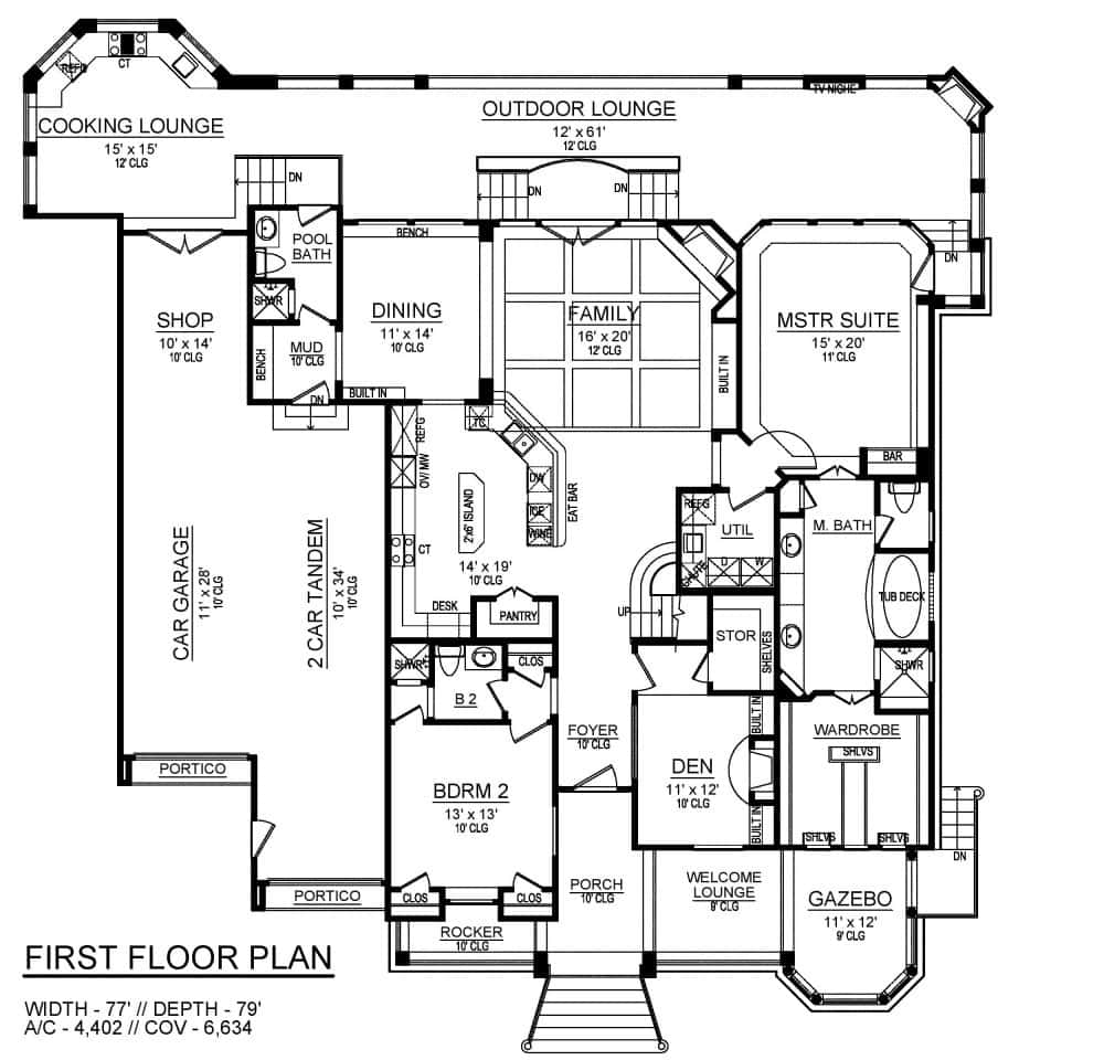 Main Level of Cape Cod Plan #195-1330