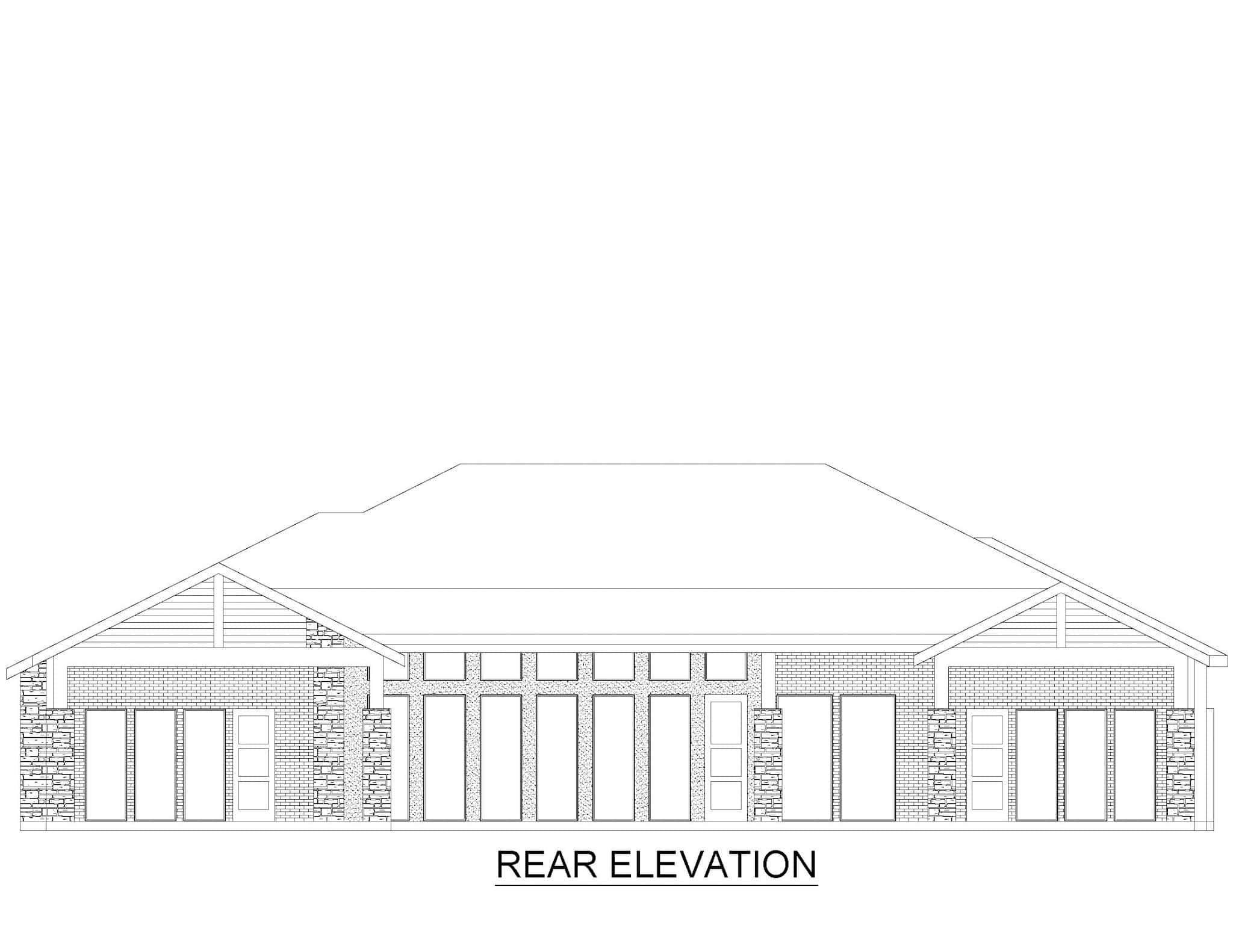 Home Plan Rear Elevation of this 2-Bedroom,3554 Sq Ft Plan -195-1338