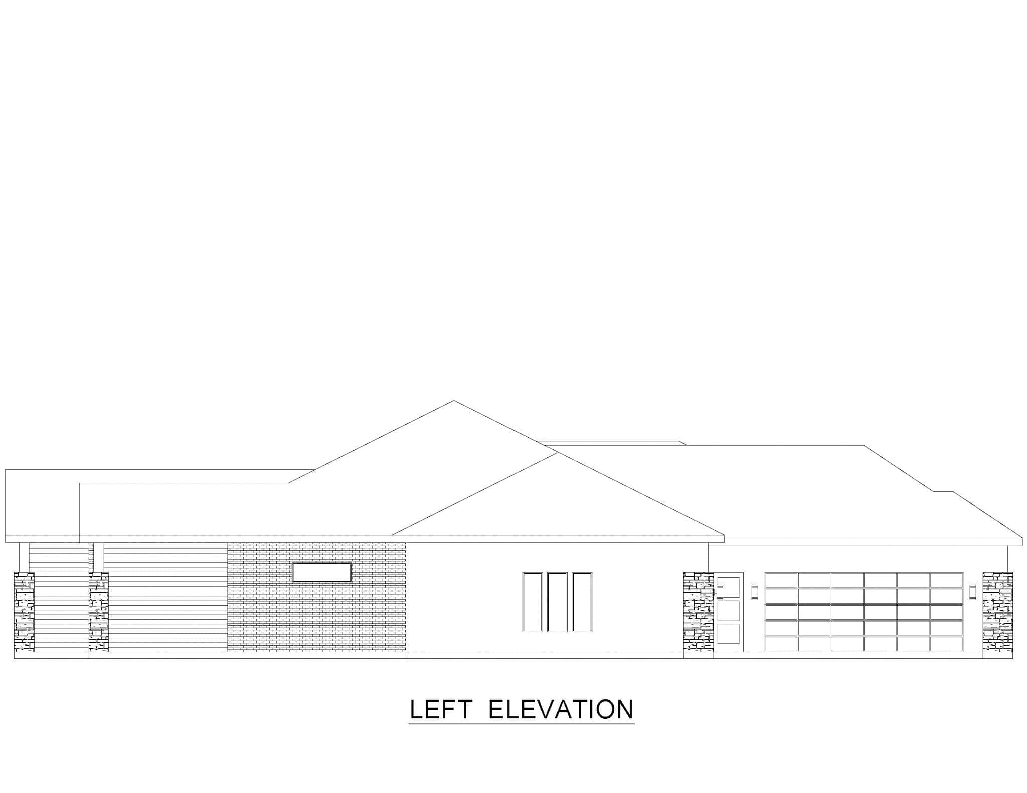 Home Plan Left Elevation of this 2-Bedroom,3554 Sq Ft Plan -195-1338