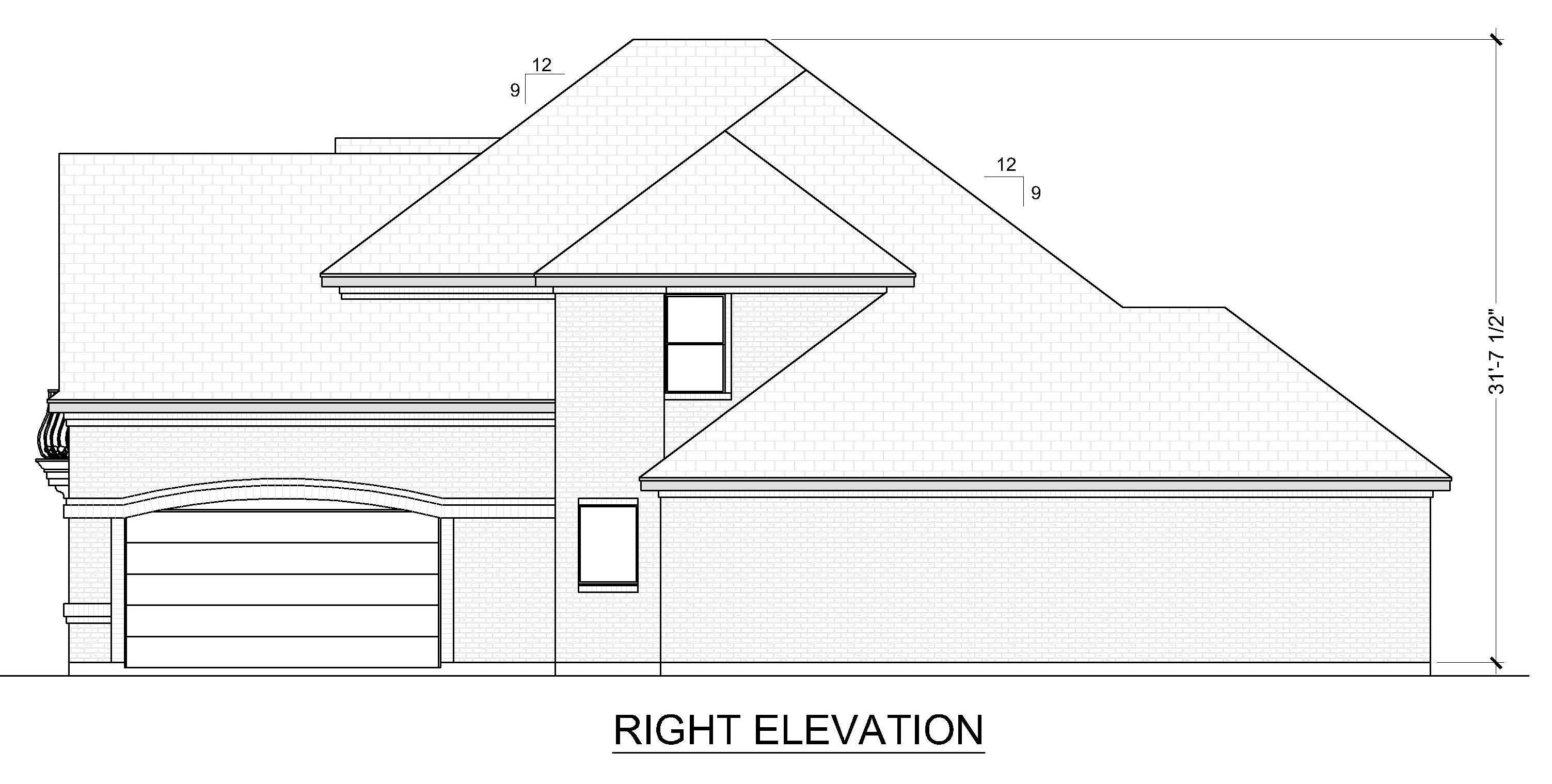 Home Plan Right Elevation of this 4-Bedroom,3459 Sq Ft Plan -195-1342