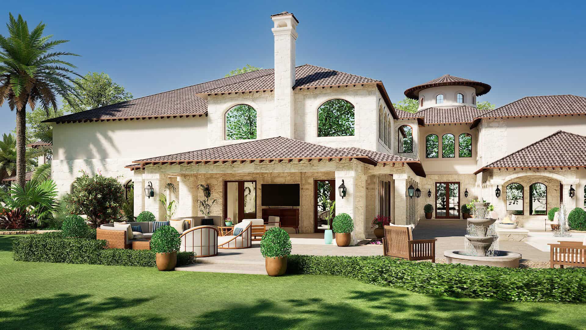 Rear View of this 5-Bedroom,6627 Sq Ft Plan -195-1343