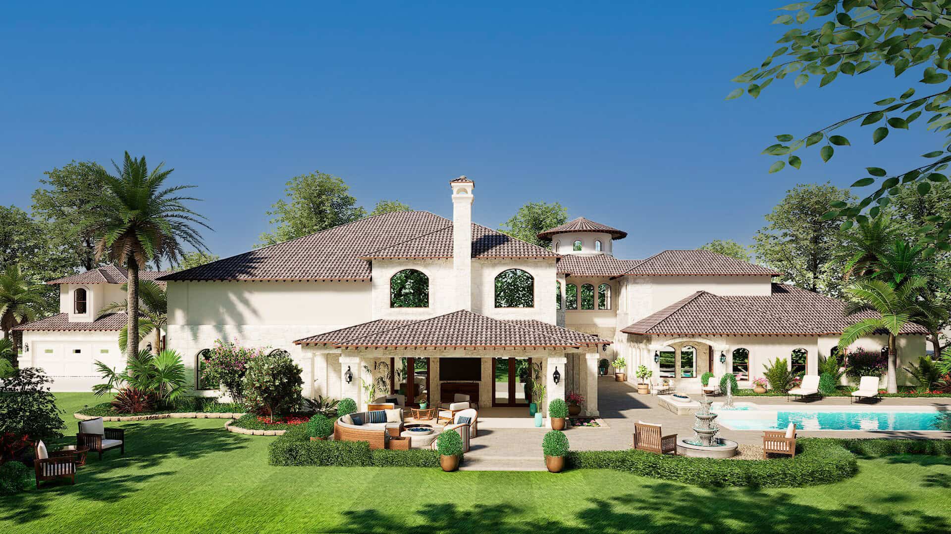 Patio of this 5-Bedroom,6627 Sq Ft Plan -195-1343