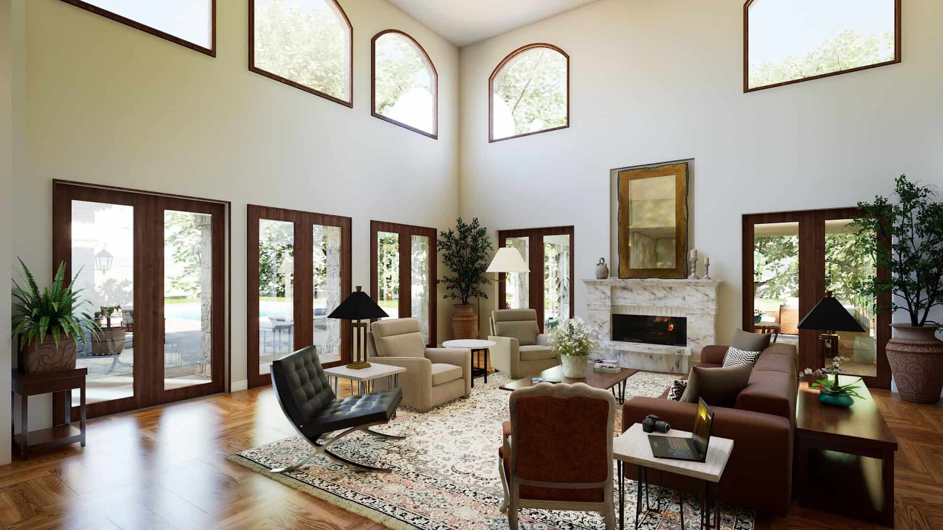 Living Room of this 5-Bedroom,6627 Sq Ft Plan -195-1343