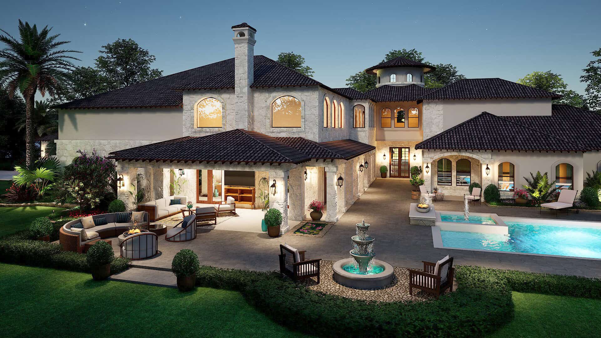 Rear View of this 5-Bedroom,6627 Sq Ft Plan -195-1343