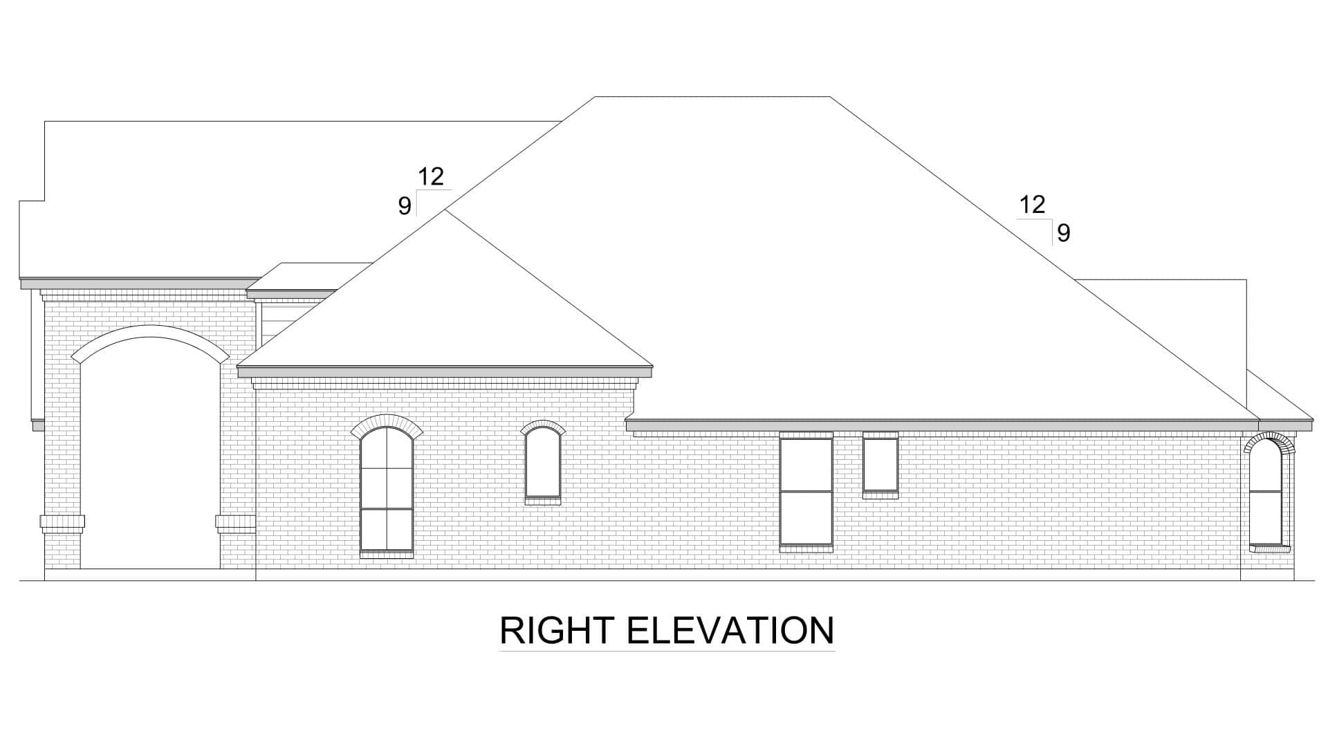 Home Plan Right Elevation of this 3-Bedroom,2706 Sq Ft Plan -195-1344