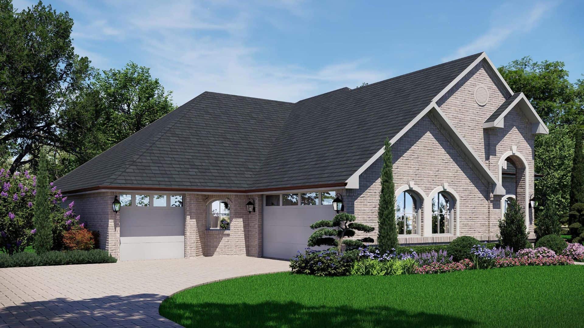 Front View of this 3-Bedroom,2706 Sq Ft Plan -195-1344