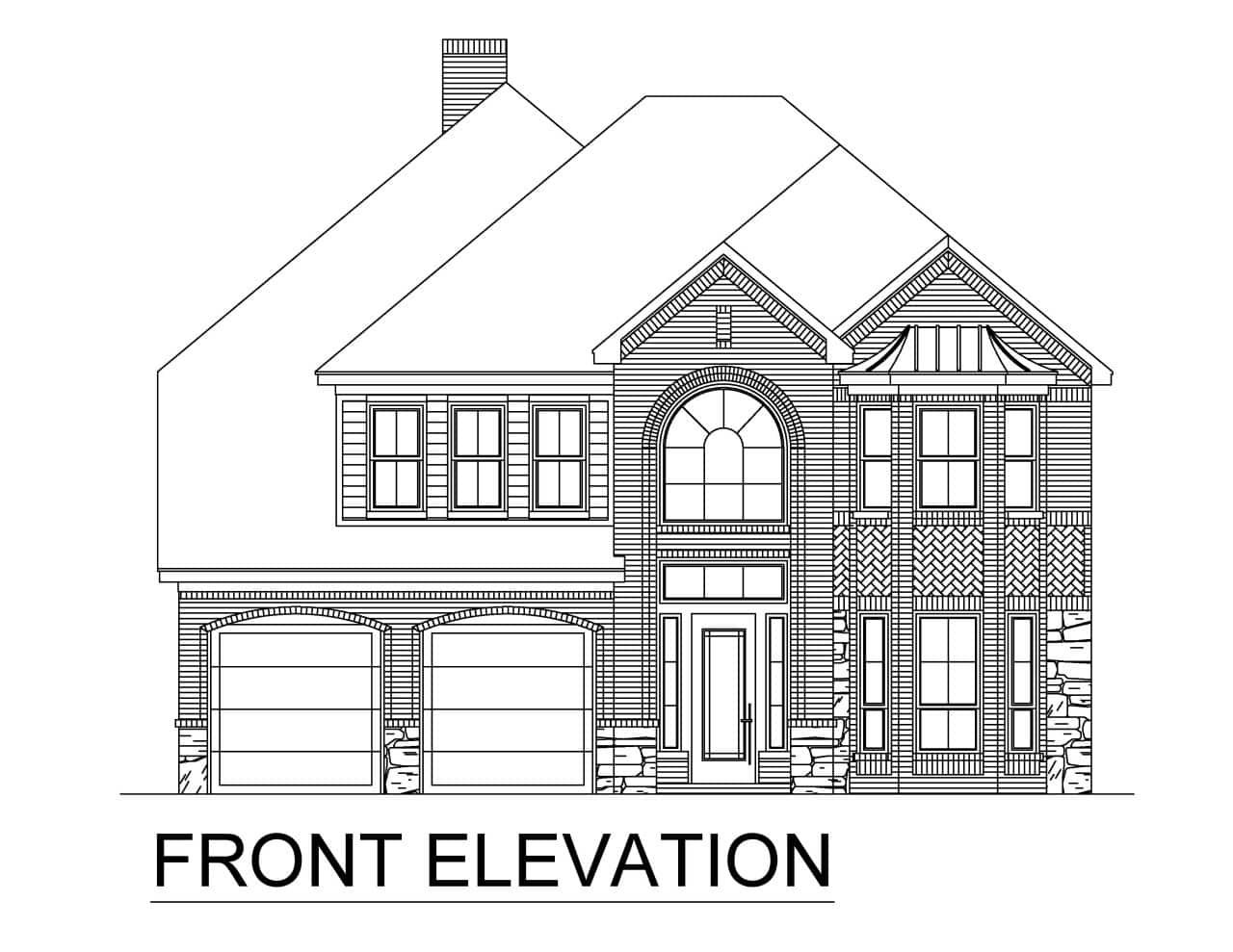 Home Plan Front Elevation of this 4-Bedroom,3498 Sq Ft Plan -195-1345