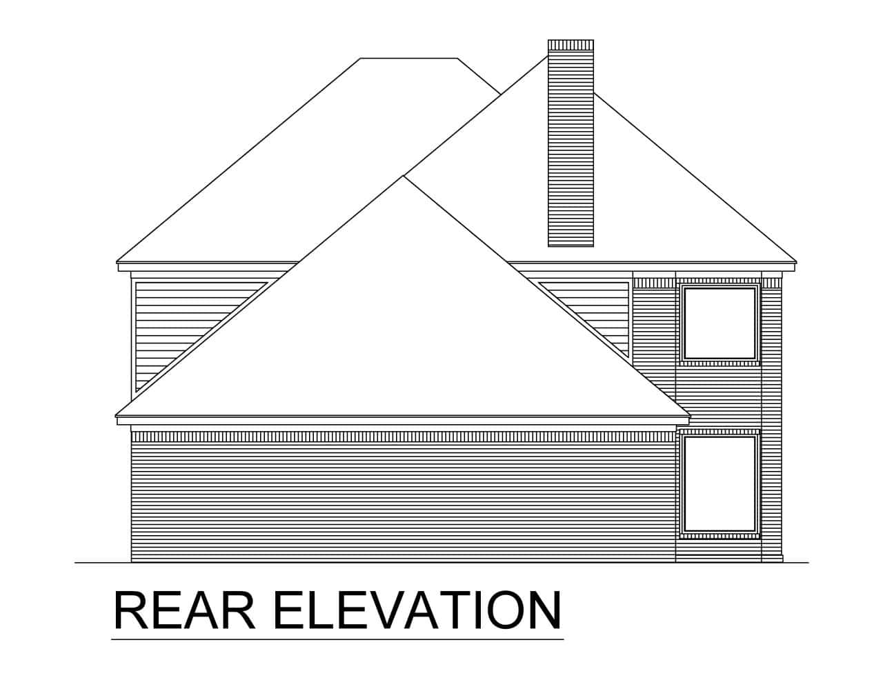 Home Plan Rear Elevation of this 4-Bedroom,3498 Sq Ft Plan -195-1345