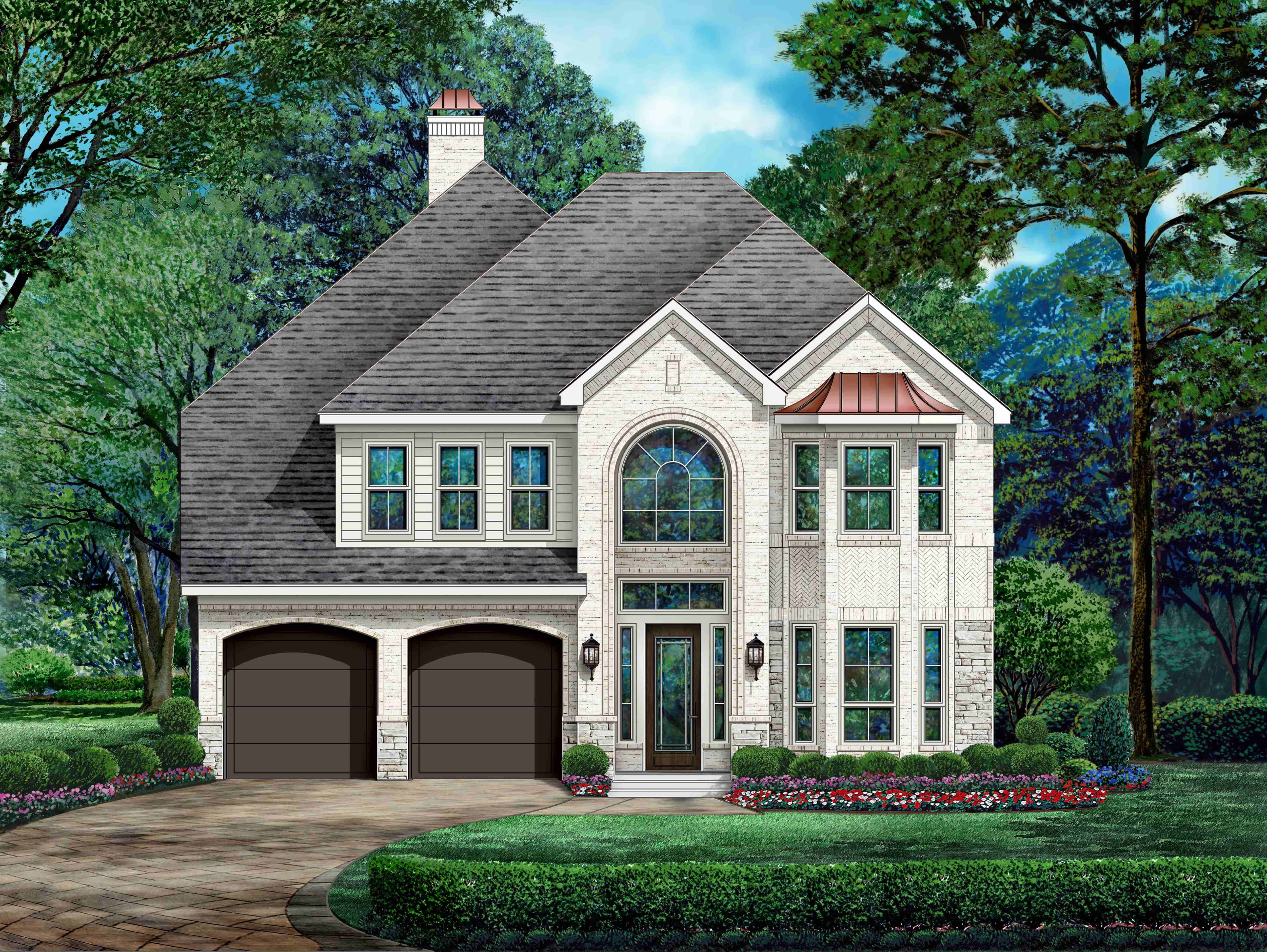Front elevation of Traditional home (ThePlanCollection: House Plan #195-1345)