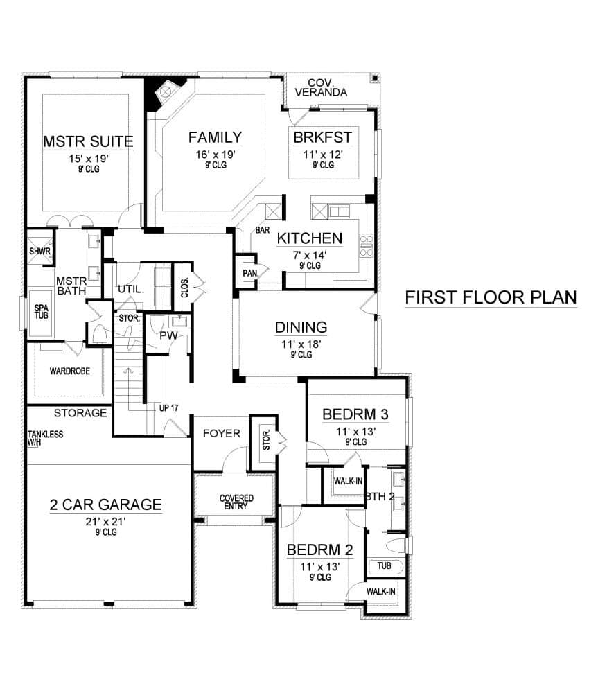 Main Level of Traditional Plan #195-1346