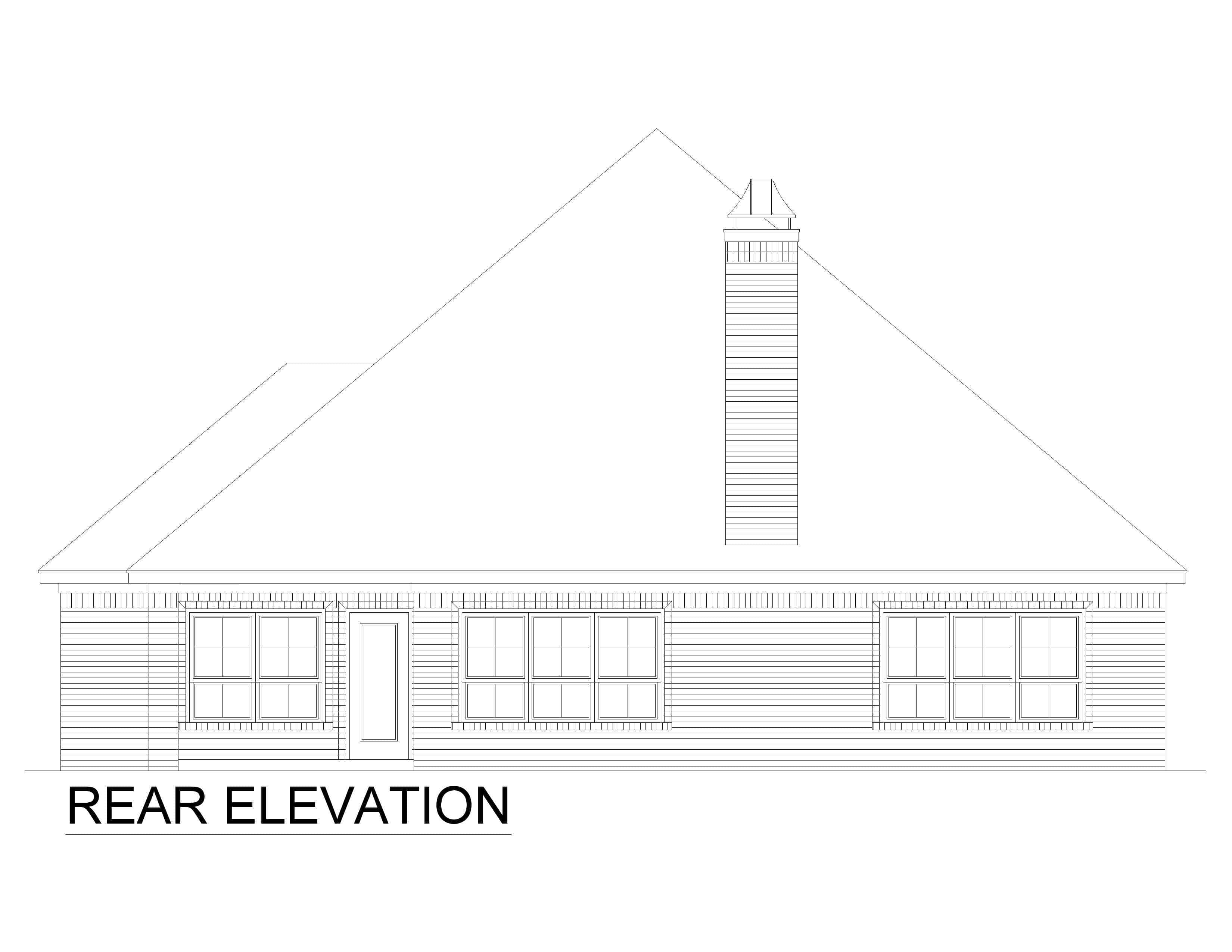 Home Plan Rear Elevation of this 3-Bedroom,2918 Sq Ft Plan -195-1346
