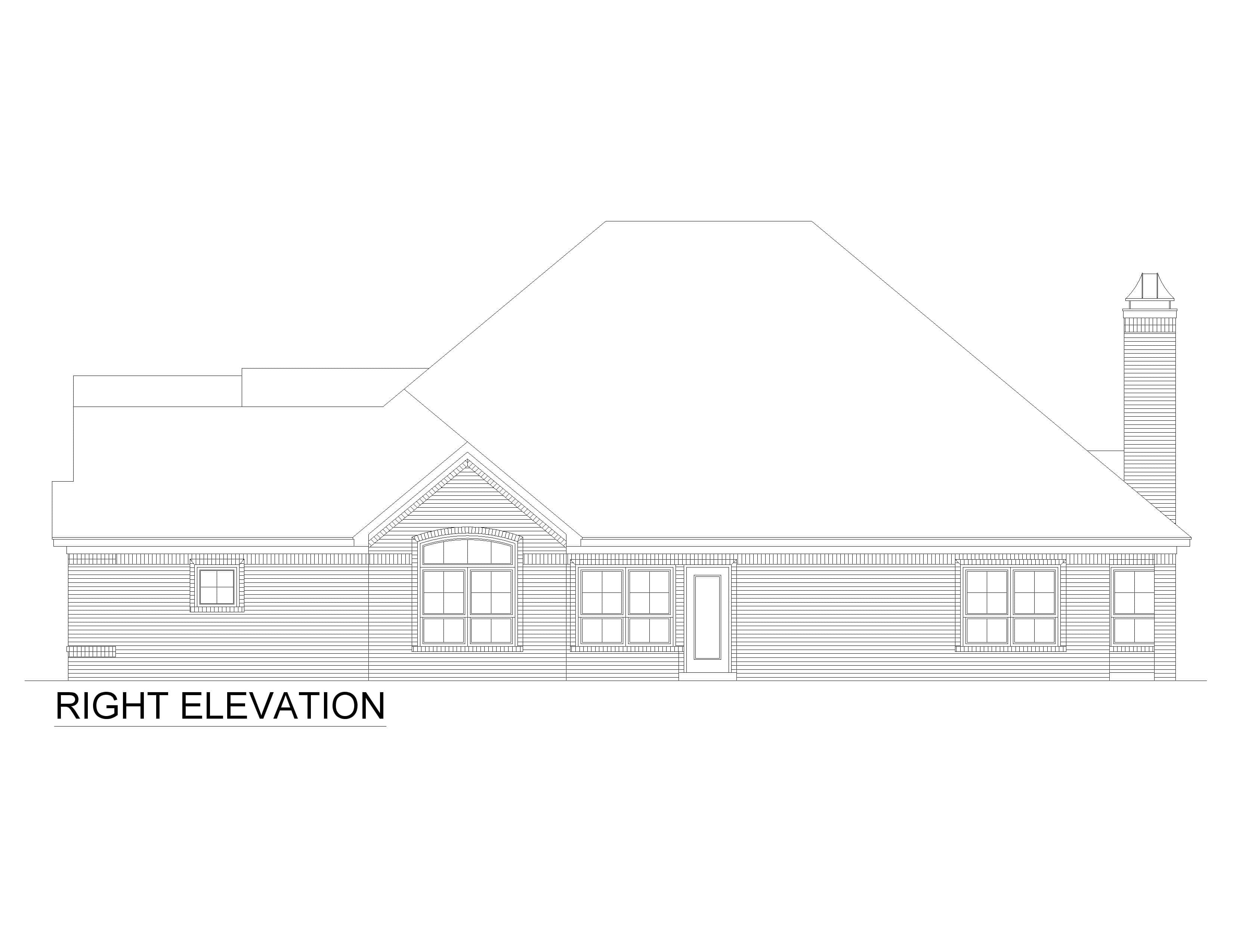 Home Plan Right Elevation of this 3-Bedroom,2918 Sq Ft Plan -195-1346