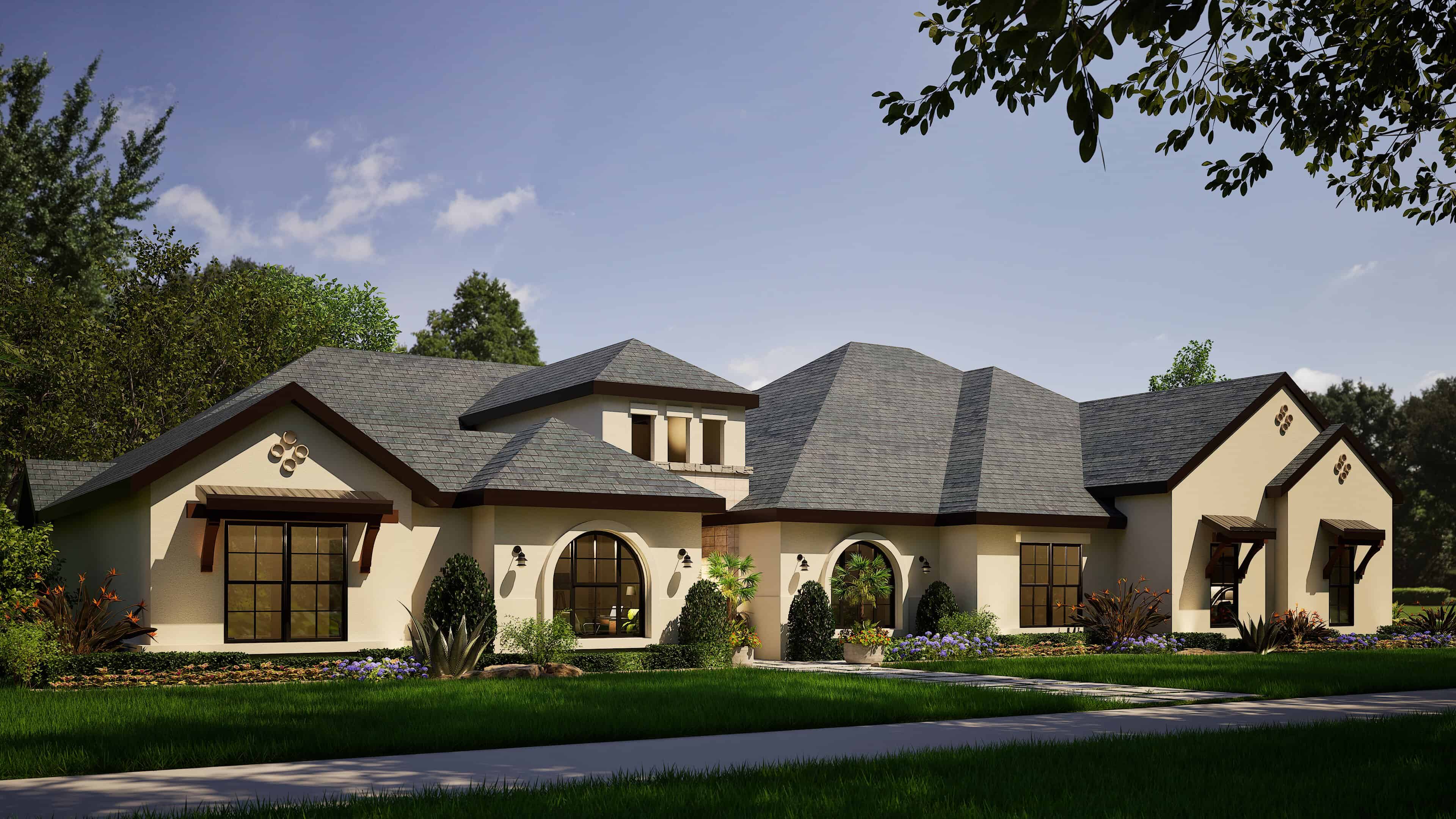 Front View of this 4-Bedroom,4215 Sq Ft Plan -195-1347