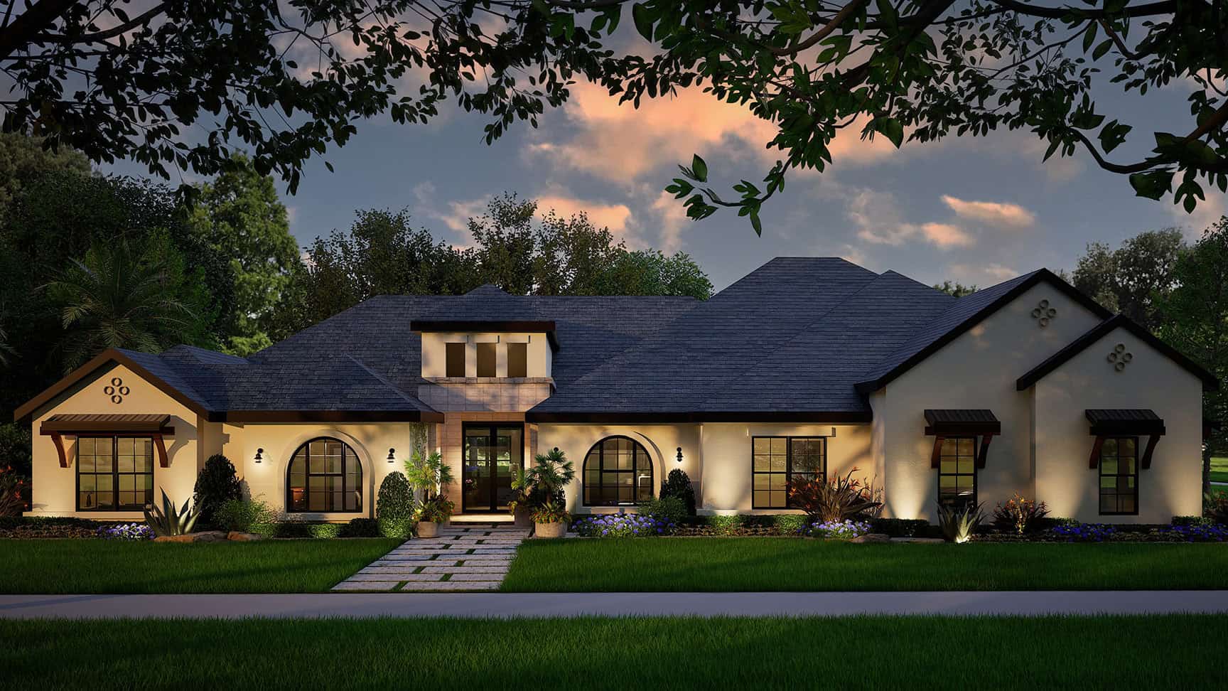 Home at Night of this 4-Bedroom,4215 Sq Ft Plan -195-1347