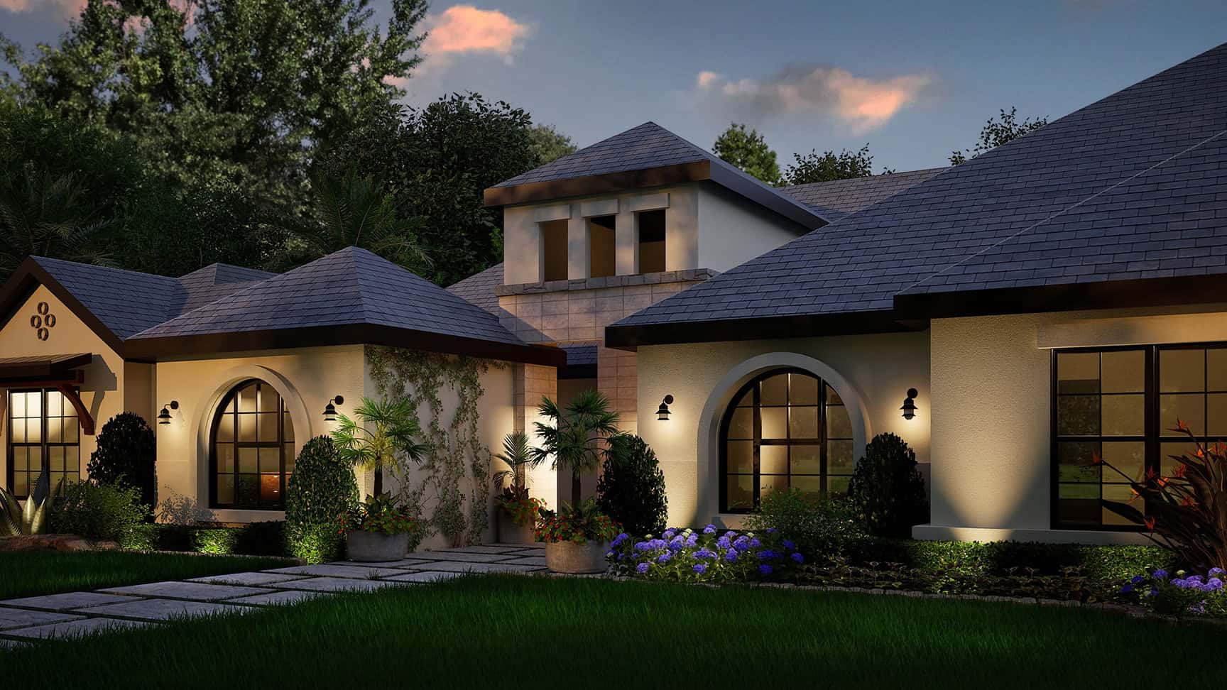 Home at Night of this 4-Bedroom,4215 Sq Ft Plan -195-1347