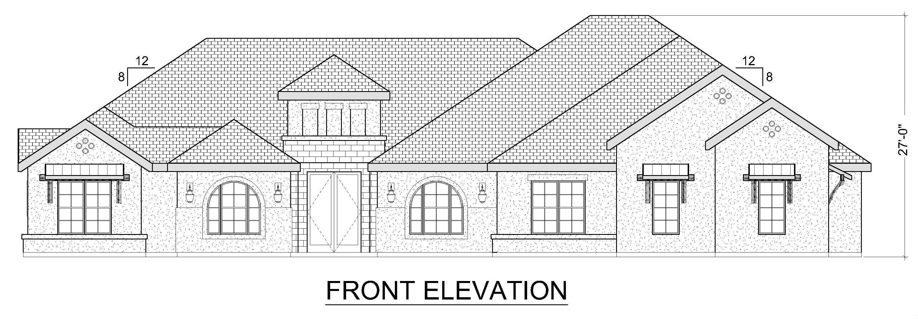 Home Plan Front Elevation of this 4-Bedroom,4215 Sq Ft Plan -195-1347