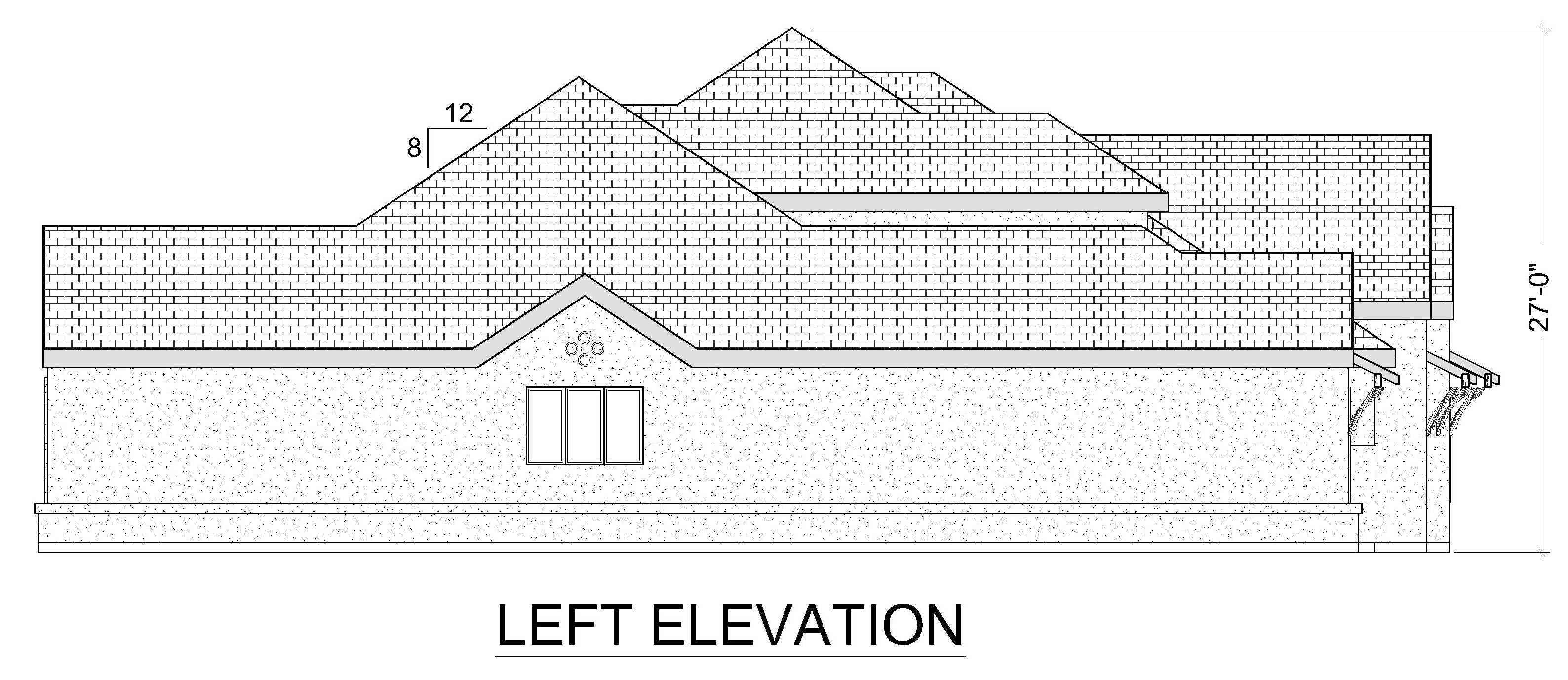Home Plan Left Elevation of this 4-Bedroom,4215 Sq Ft Plan -195-1347
