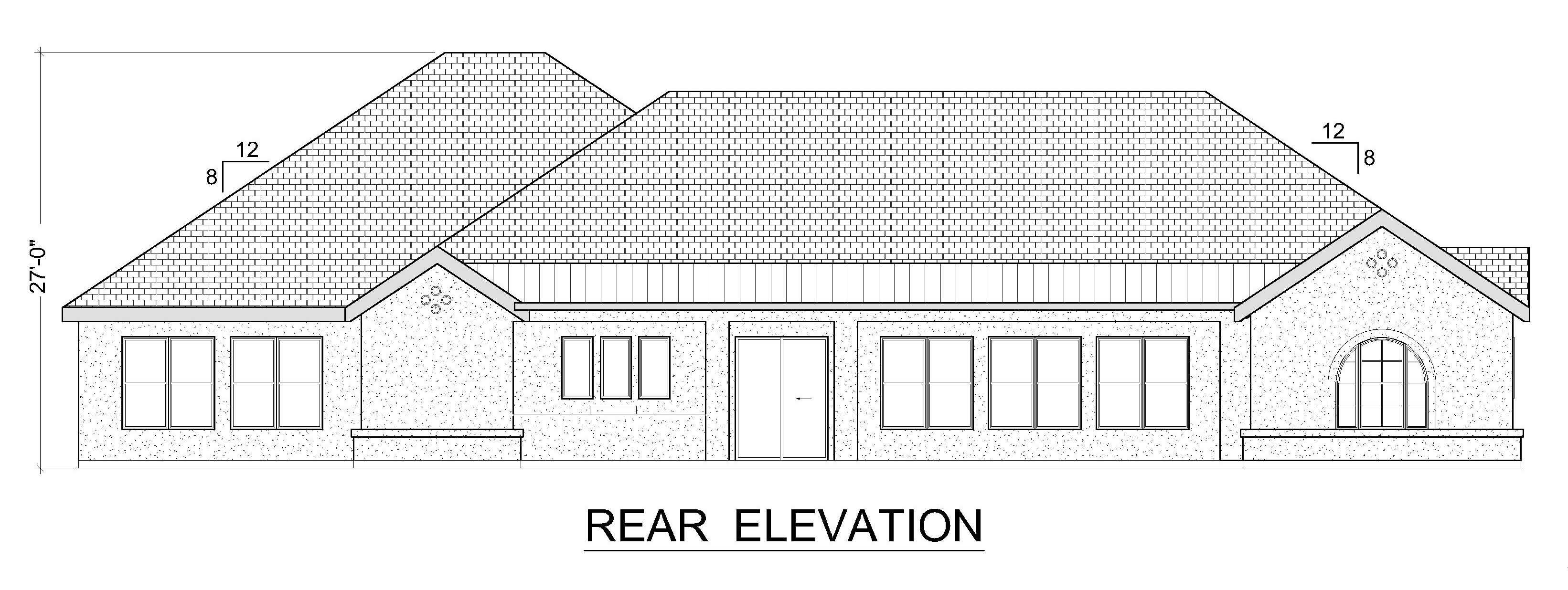 Home Plan Rear Elevation of this 4-Bedroom,4215 Sq Ft Plan -195-1347