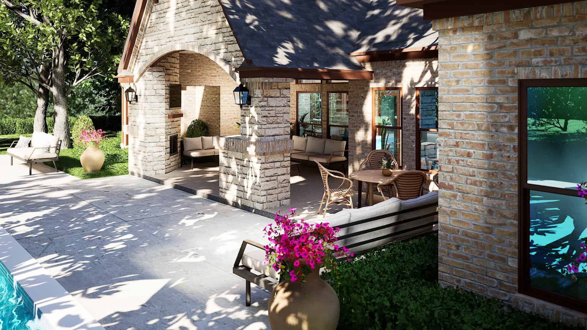 Patio of this 4-Bedroom,4171 Sq Ft Plan -195-1349