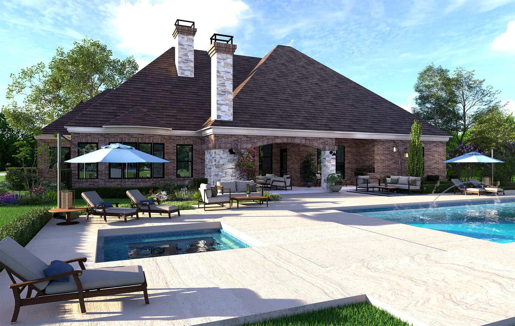 Patio of this 4-Bedroom,4405 Sq Ft Plan -195-1350