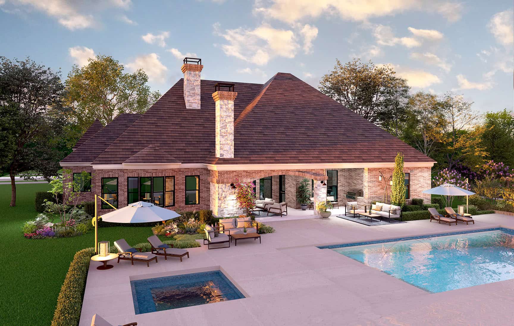 Patio of this 4-Bedroom,4405 Sq Ft Plan -195-1350