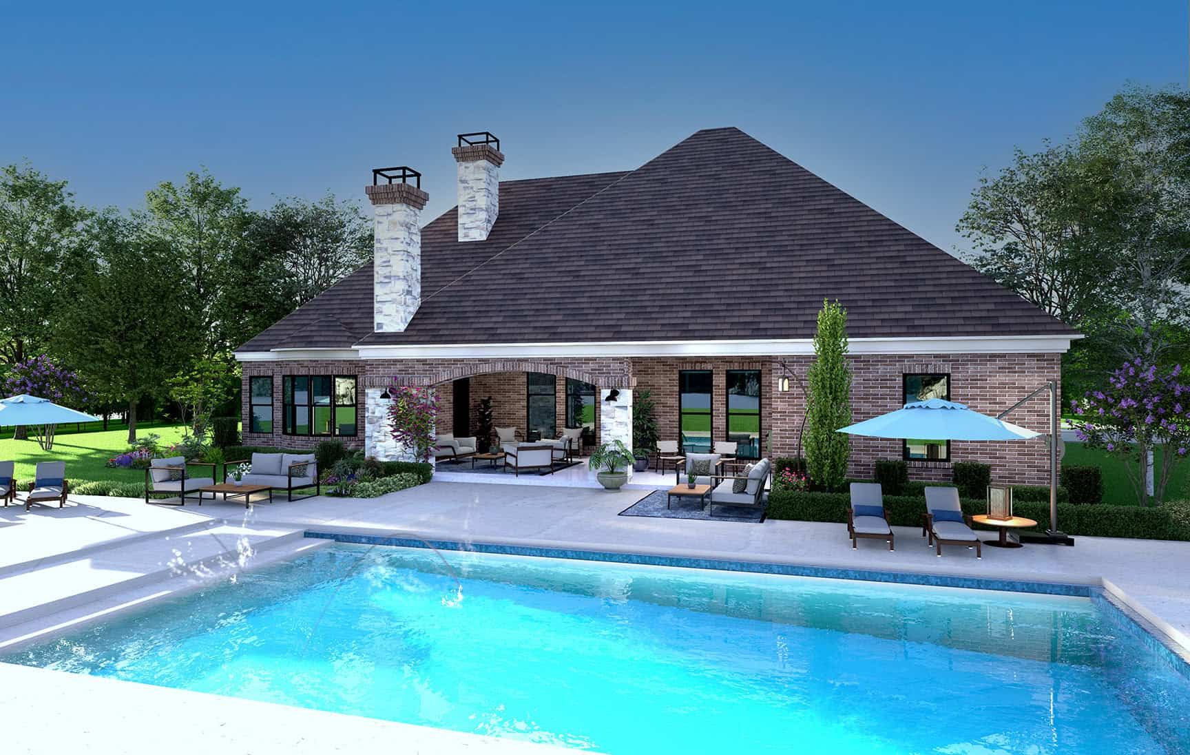 Patio of this 4-Bedroom,4405 Sq Ft Plan -195-1350