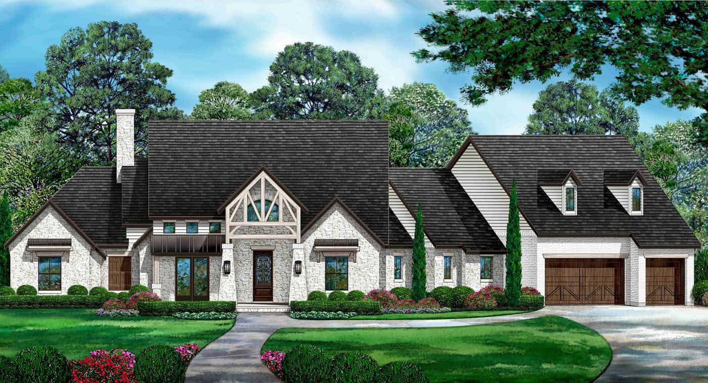 Front View of this 3-Bedroom,3797 Sq Ft Plan -195-1351