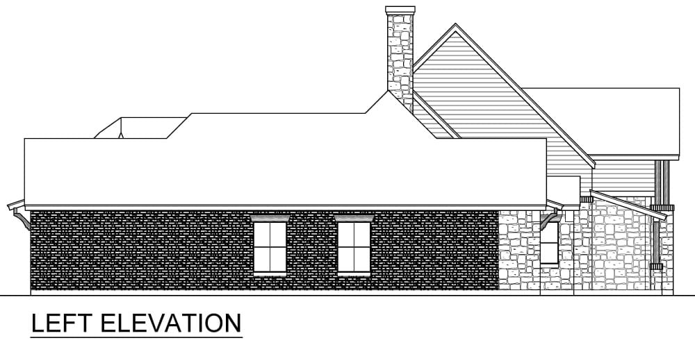Home Plan Left Elevation of this 3-Bedroom,3797 Sq Ft Plan -195-1351