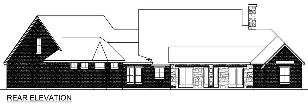 Home Plan Rear Elevation of this 3-Bedroom,3797 Sq Ft Plan -195-1351