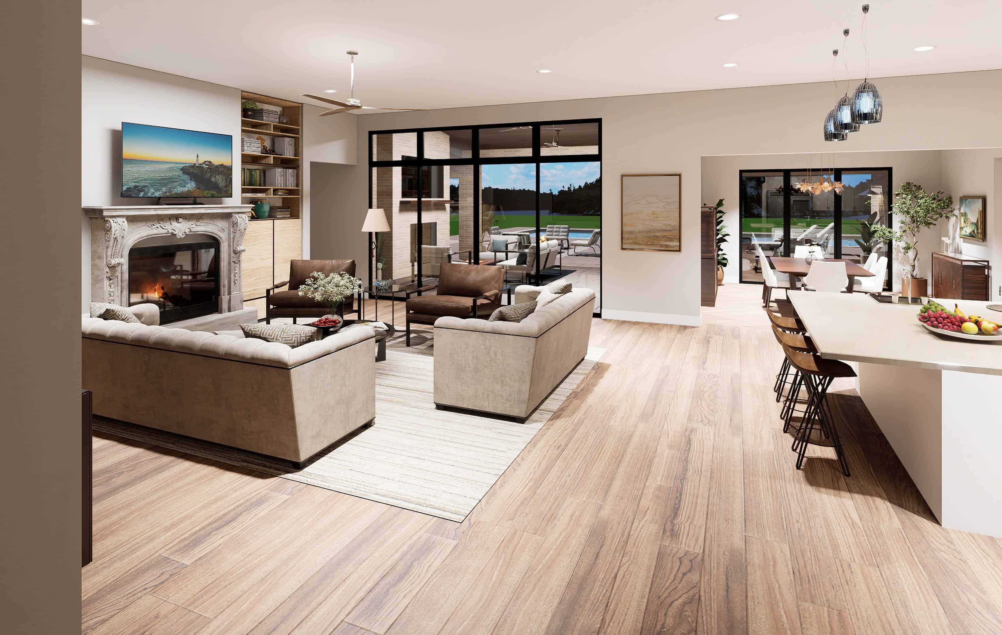 Great Room of this 4-Bedroom,4096 Sq Ft Plan -195-1352