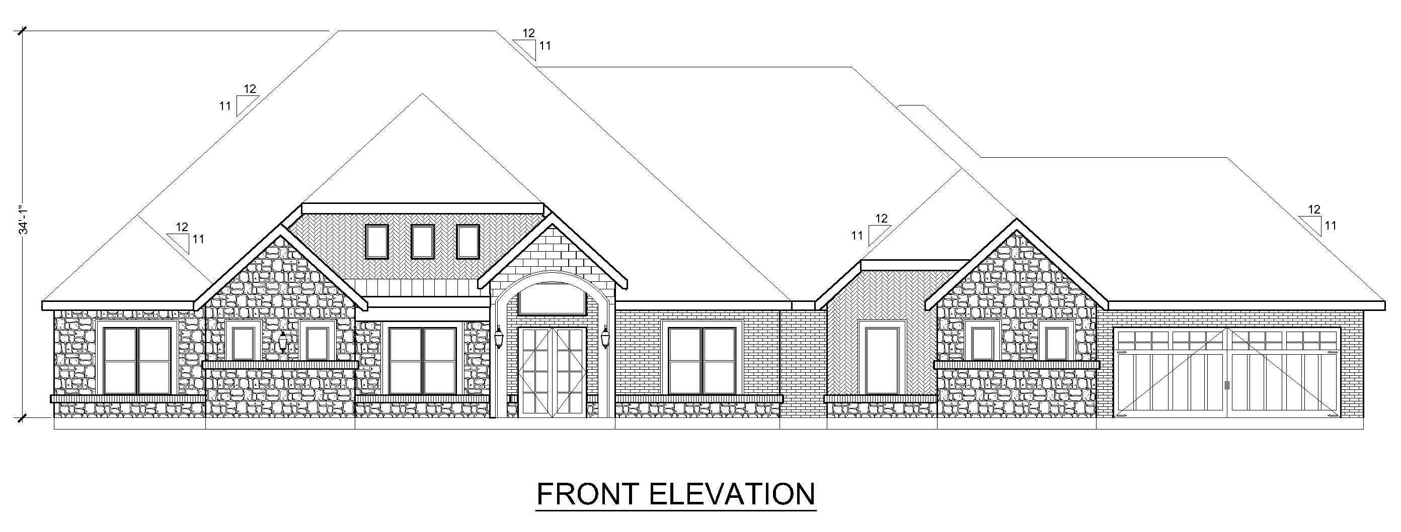 Home Plan Front Elevation of this 4-Bedroom,4096 Sq Ft Plan -195-1352