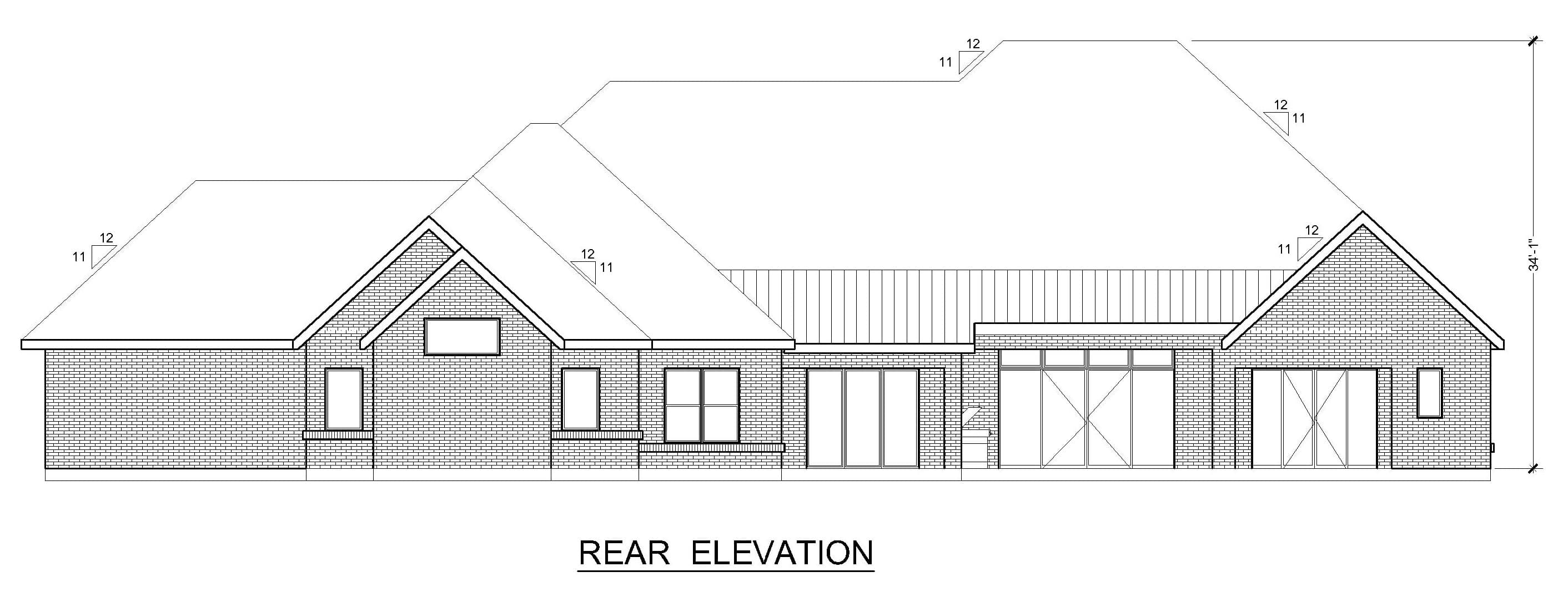 Home Plan Rear Elevation of this 4-Bedroom,4096 Sq Ft Plan -195-1352