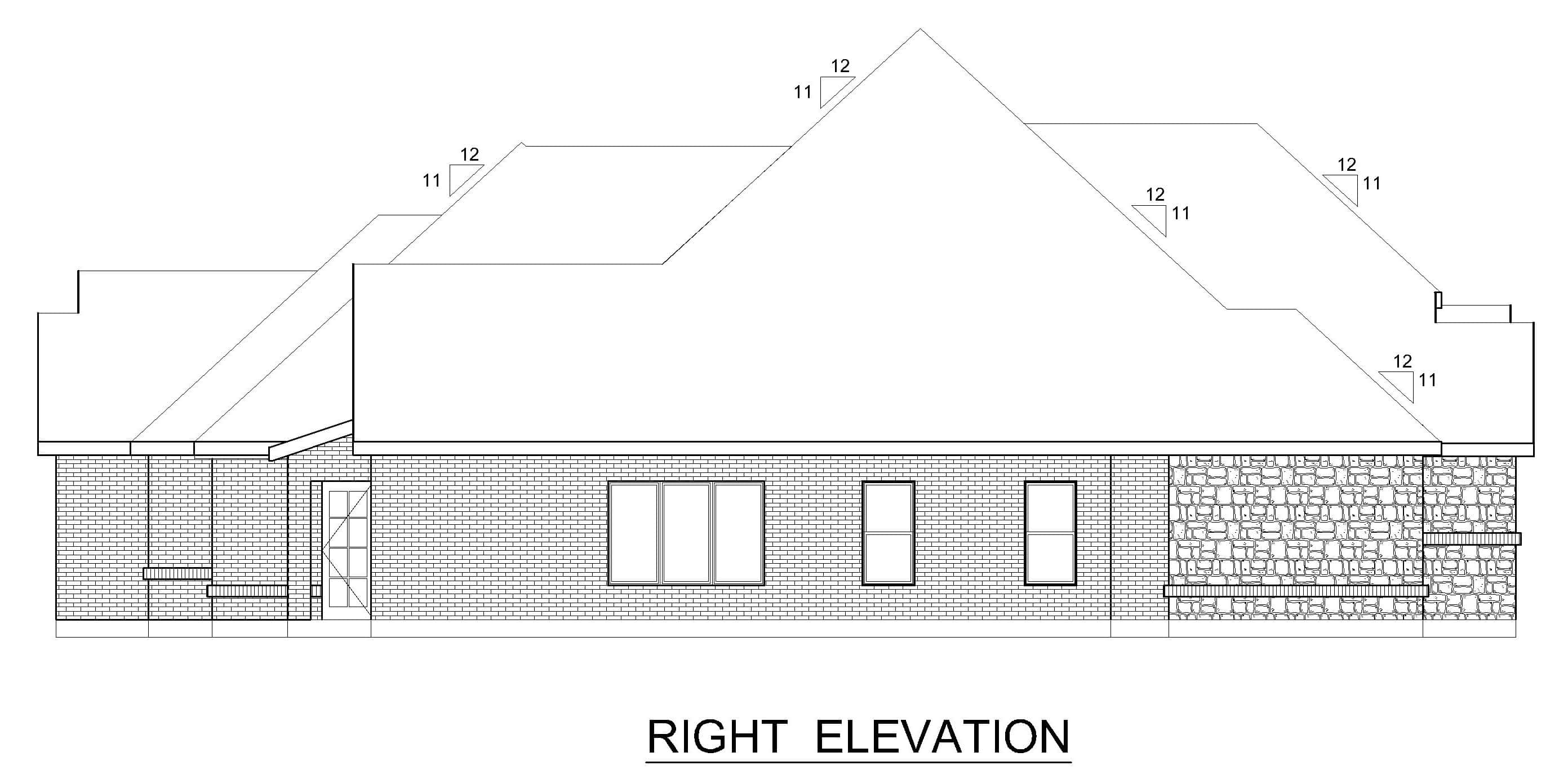 Home Plan Right Elevation of this 4-Bedroom,4096 Sq Ft Plan -195-1352