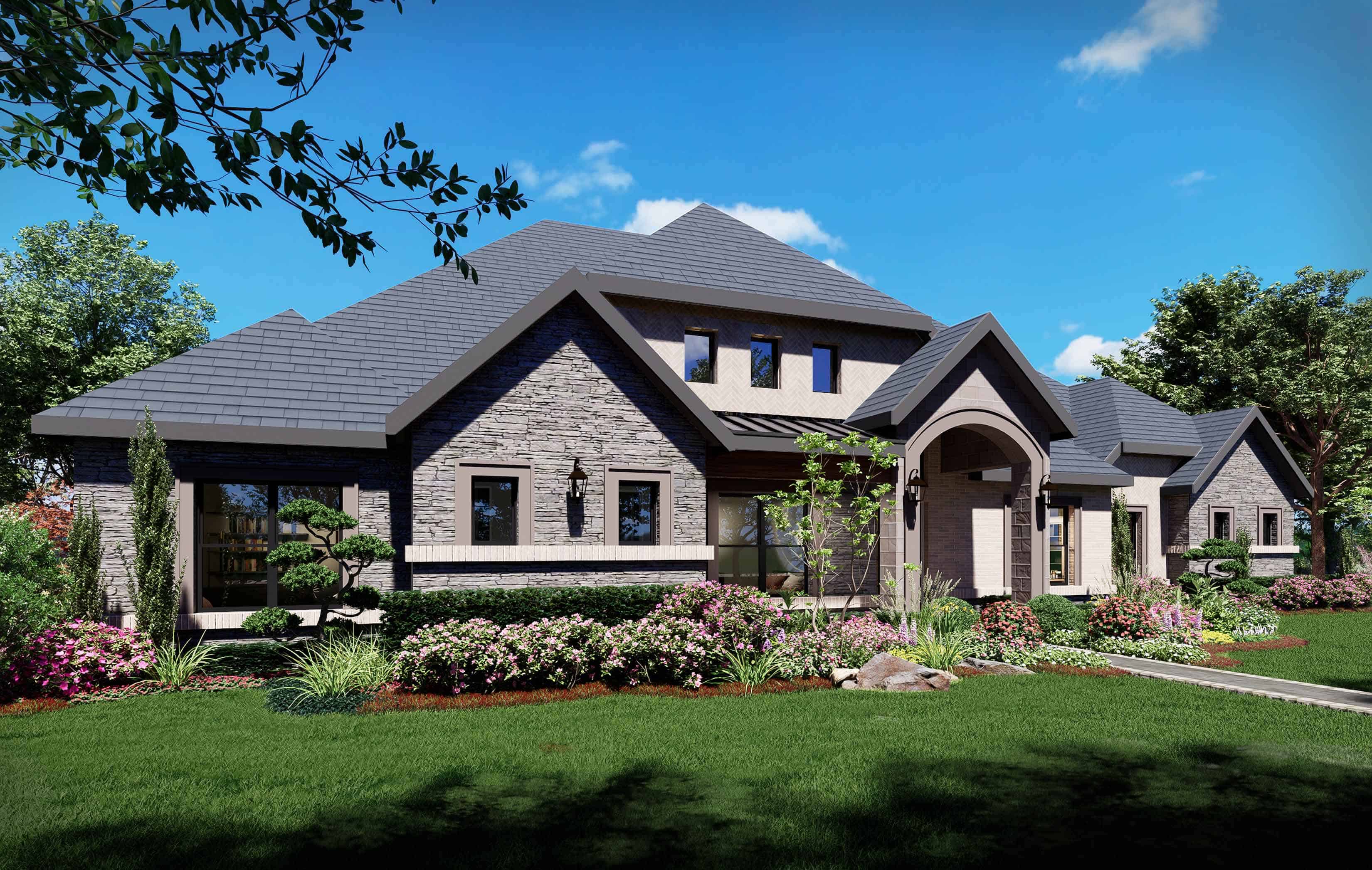 Front View of this 4-Bedroom,4096 Sq Ft Plan -195-1352