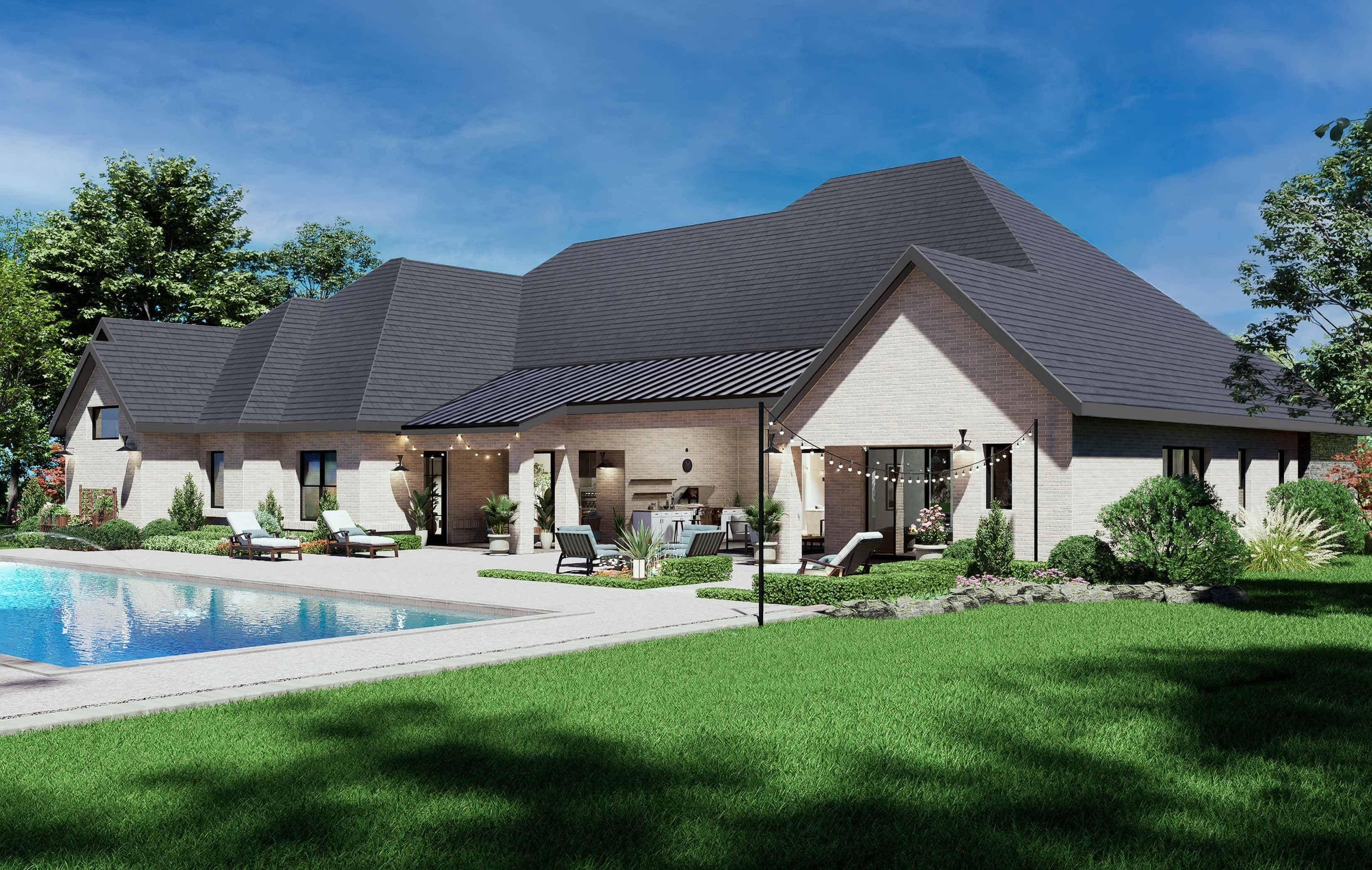 Rear View of this 4-Bedroom,4096 Sq Ft Plan -195-1352