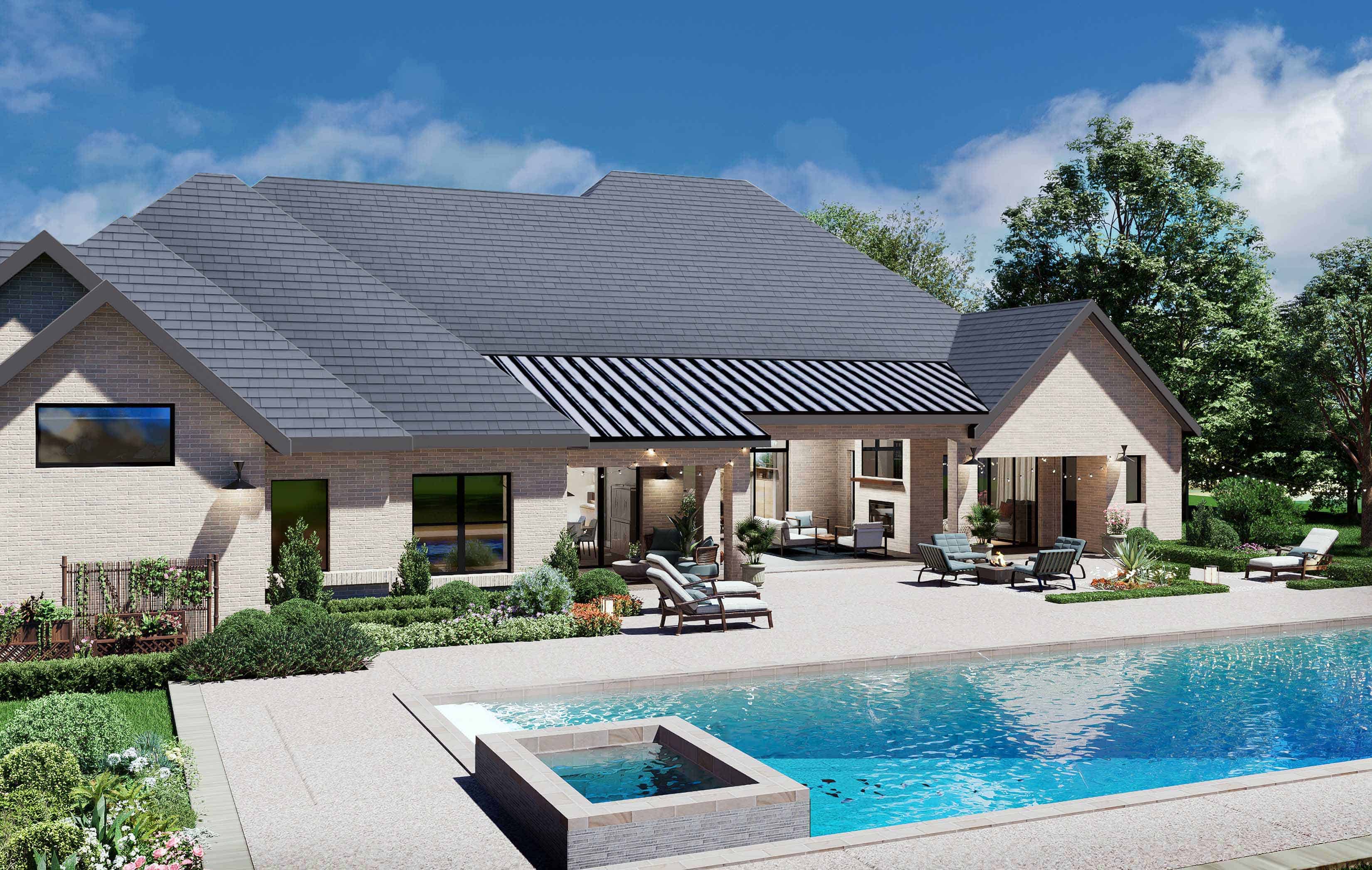 Rear View of this 4-Bedroom,4096 Sq Ft Plan -195-1352