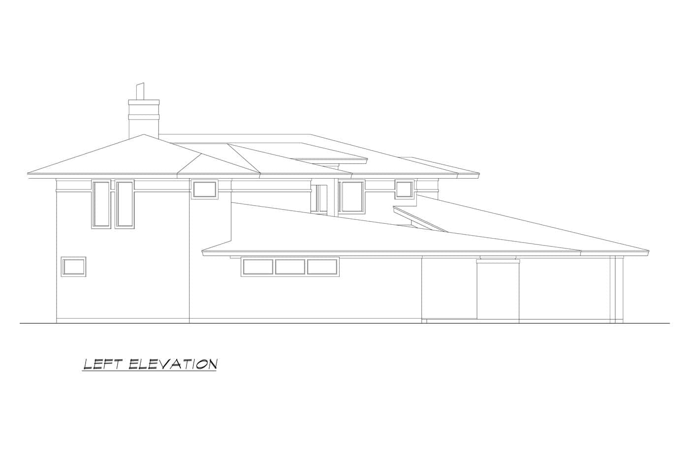 Home Plan Left Elevation of this 3-Bedroom,4532 Sq Ft Plan -195-1353
