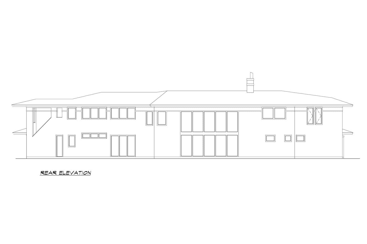Home Plan Rear Elevation of this 3-Bedroom,4532 Sq Ft Plan -195-1353