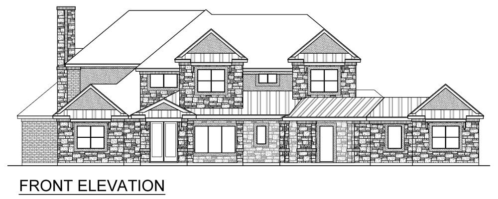 Home Plan Front Elevation of this 4-Bedroom,4169 Sq Ft Plan -195-1354